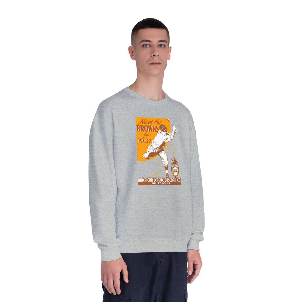 1937 Vintage St. Louis Browns Baseball Media Guide Cover - Unisex NuBlend® Crewneck Sweatshirt