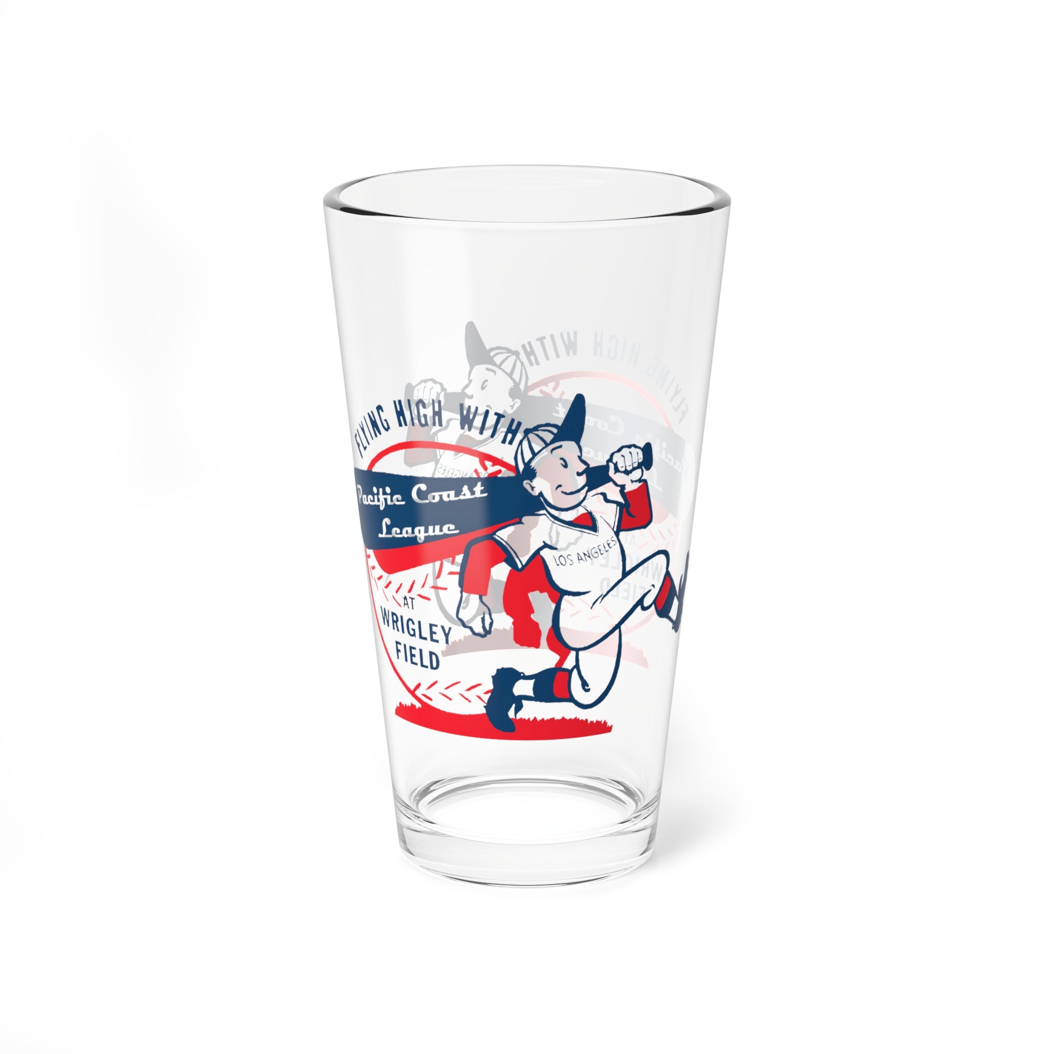 Vintage Pacific Coast League Baseball - Wrigley Field - Los Angeles  -  Pint Glass, 16oz