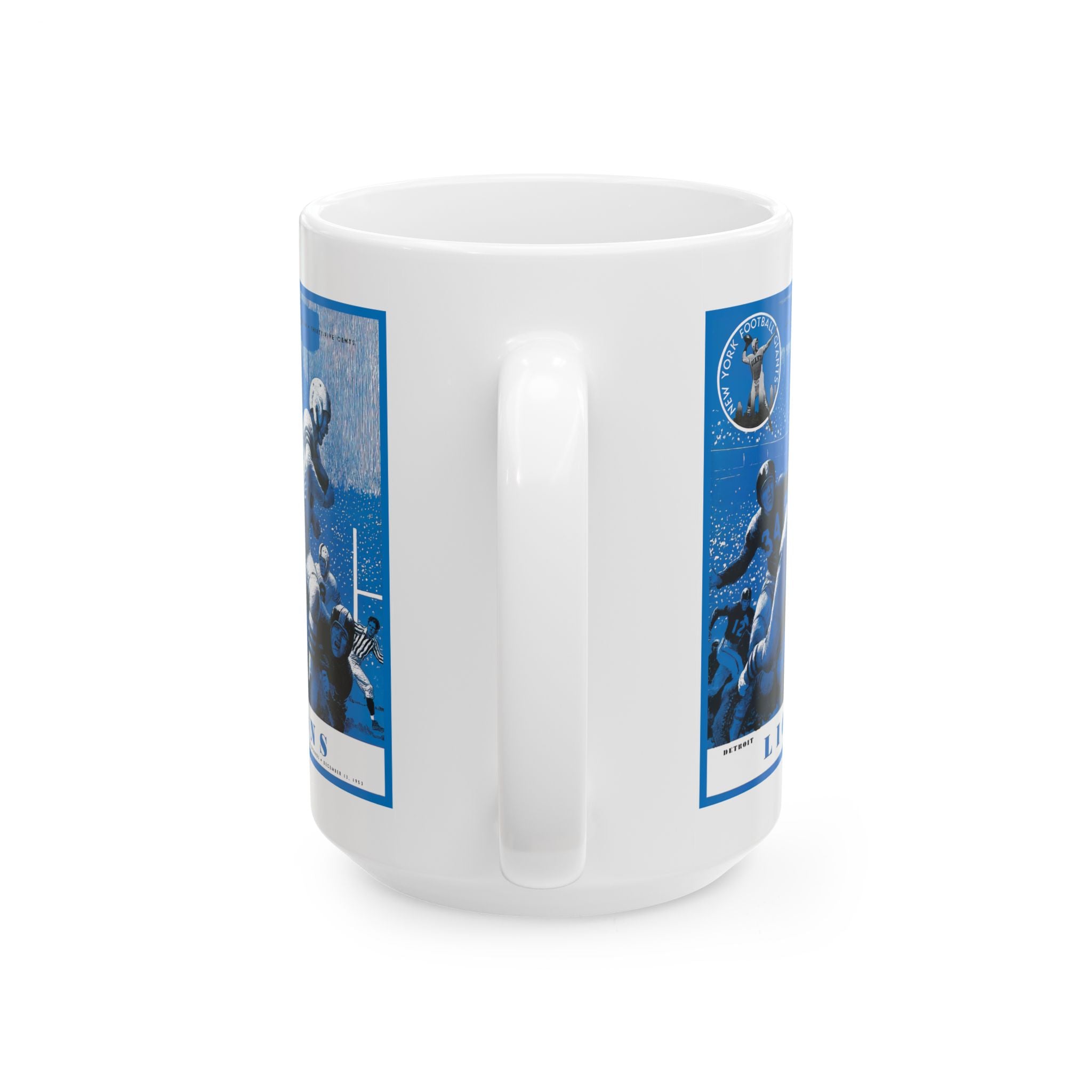 Football Ceramic Mug, Vintage 1953 New York Giants vs Detroit Lions, Sports Fan Gift, Game Day Cup, Tailgating Drinkware, NFL Memorabilia