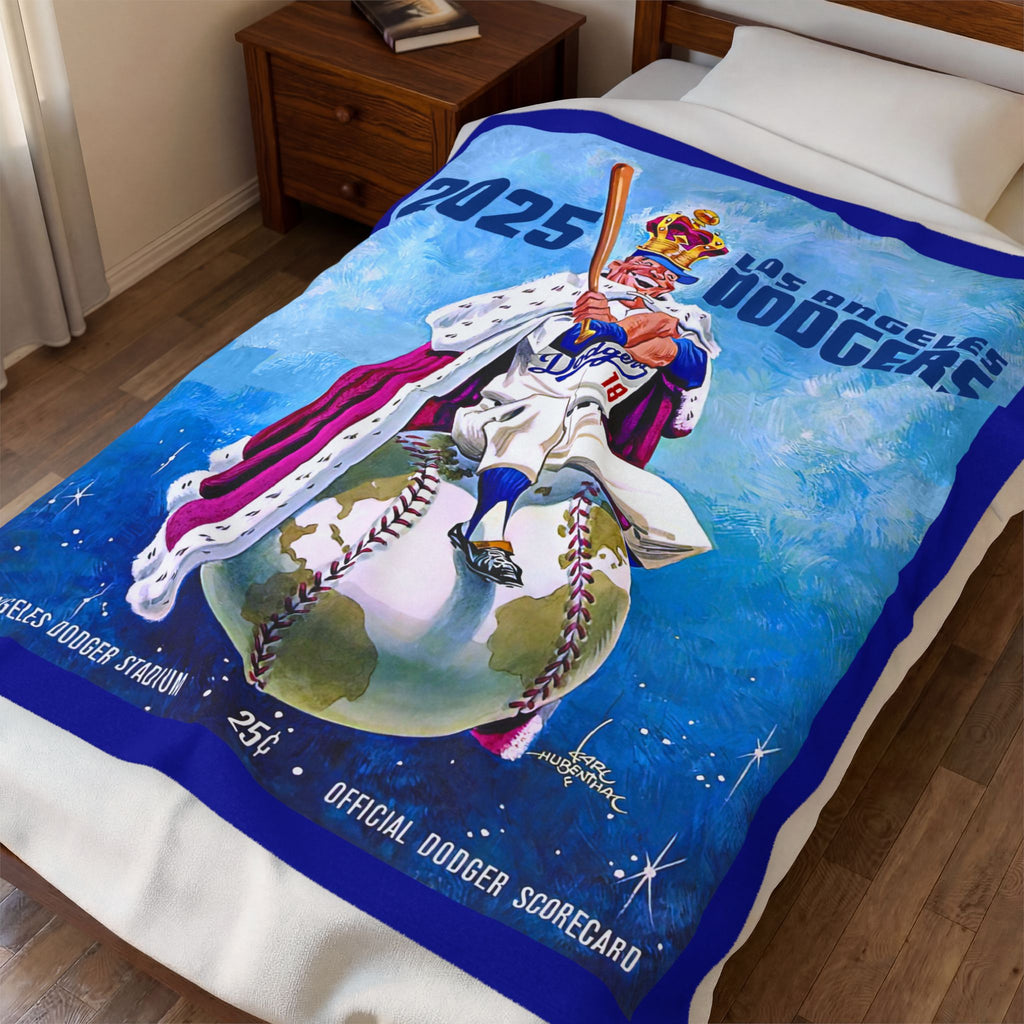 Velveteen Plush Blanket, Baseball World Series-World Champions, Sporty Bed Throw, Cozy Couch Cover, Team Victory Snuggle Wrap, Fan Gift