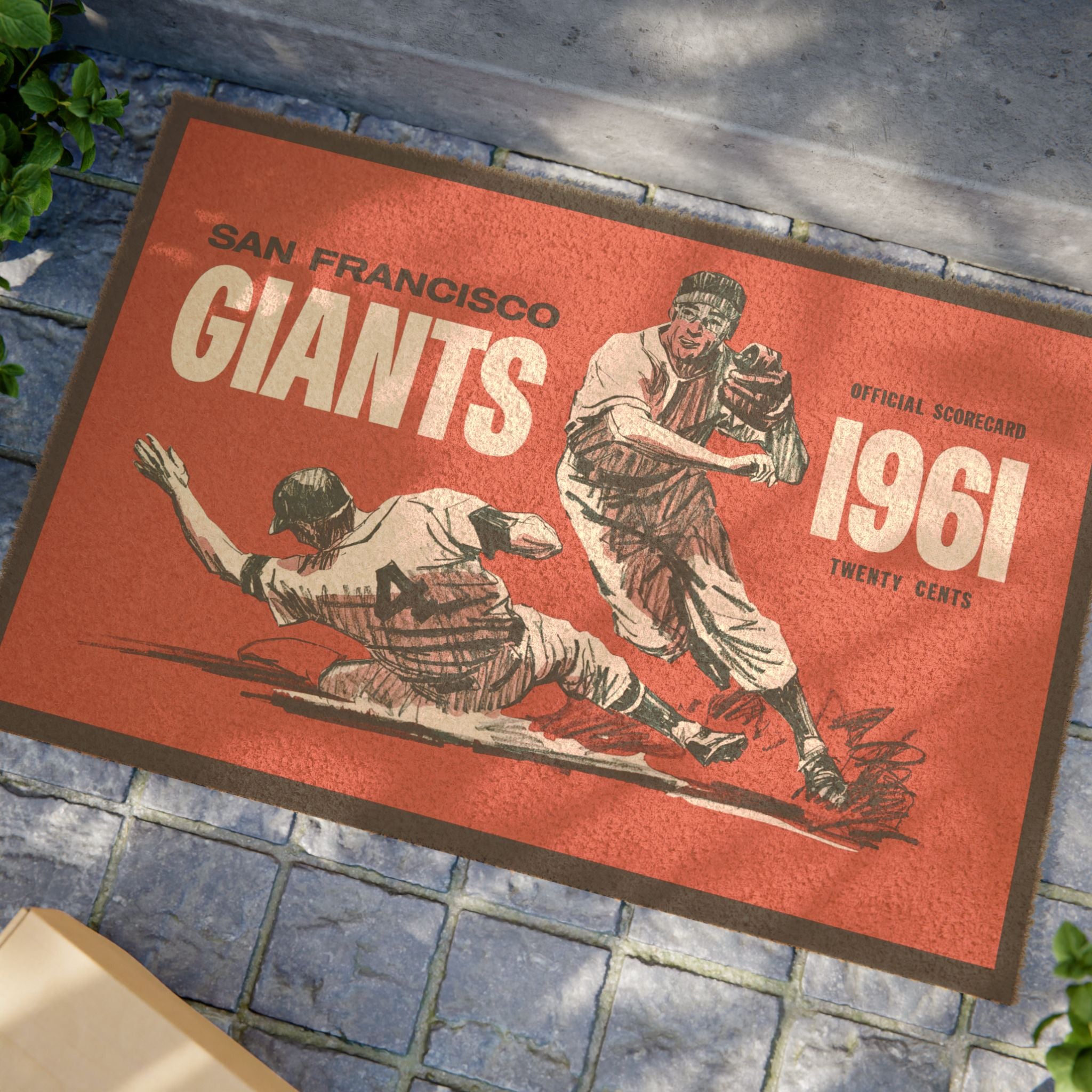 1961 Vintage San Francisco Giants Baseball Scorecard - Doormat