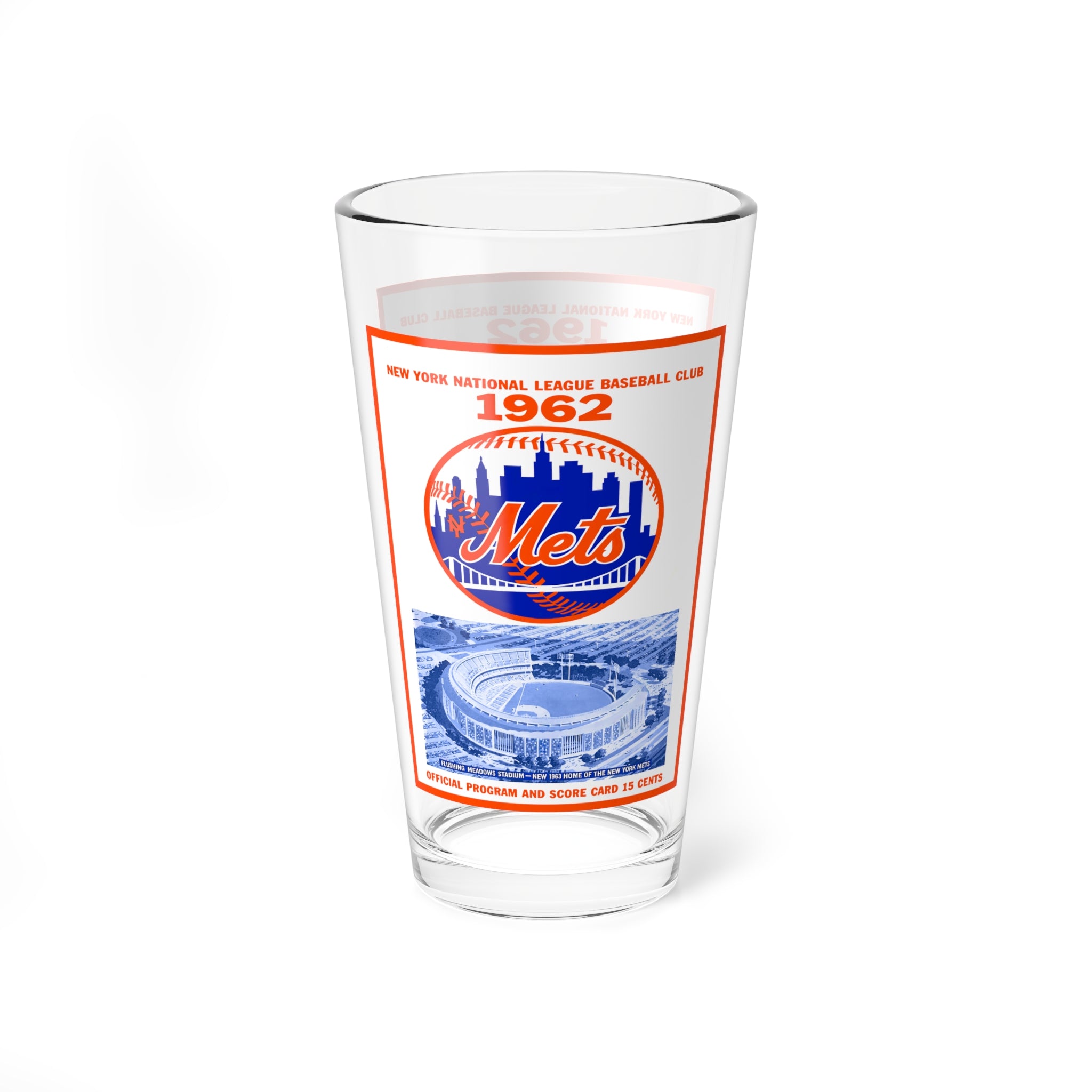 Mixing Glass, 16oz - Vintage 1962 Baseball New York  Shea Stadium Souvenir, Gift for Sports Fans, Barware Decor, Baseball Memorabilia,