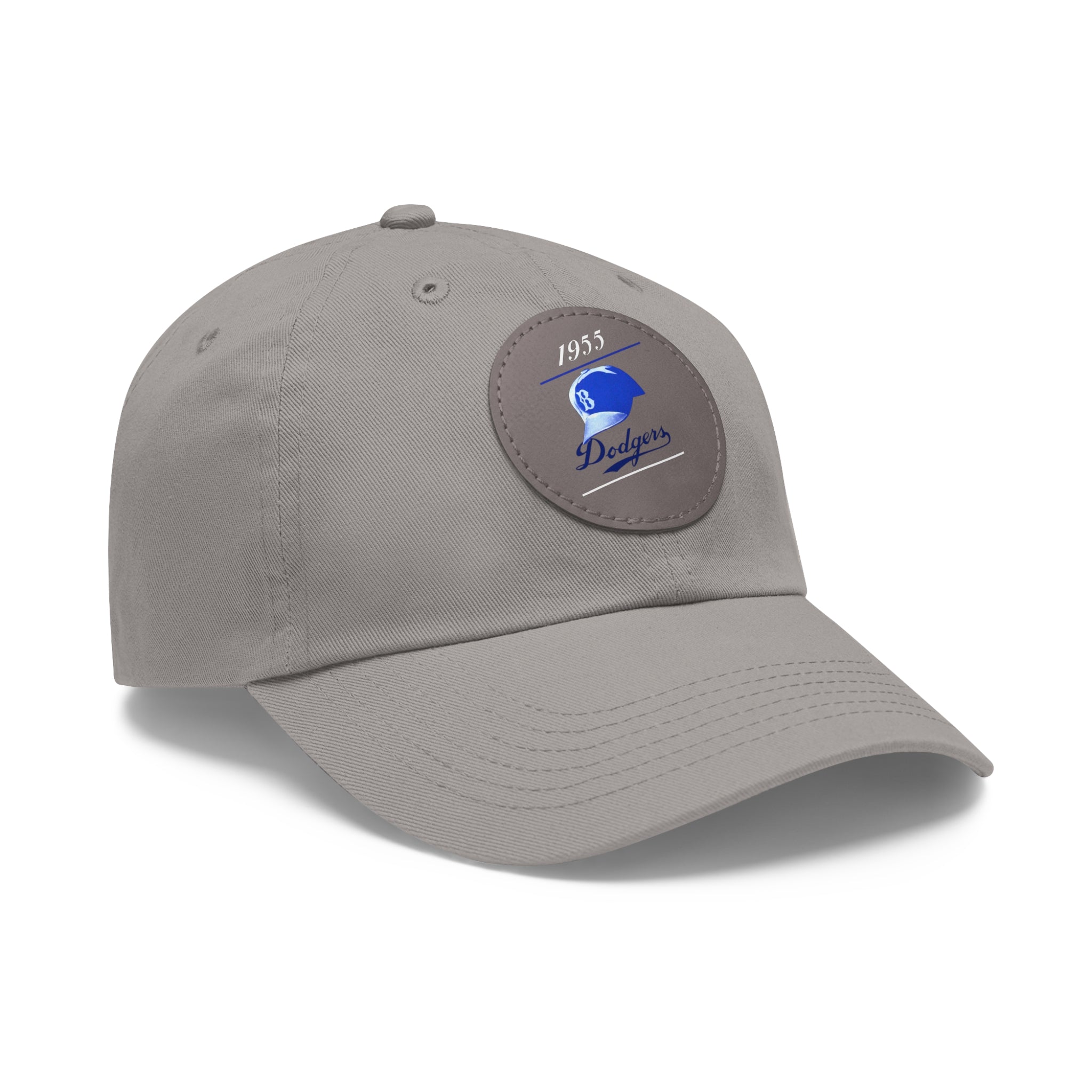1955 Brooklyn Dodgers Baseball - Dad Hat with Leather Patch (Round)