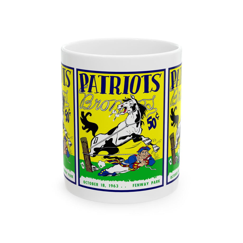 1963 Football Boston Patriots - Denver Broncos Vintage Game Program Ceramic Mug (11oz/15oz)