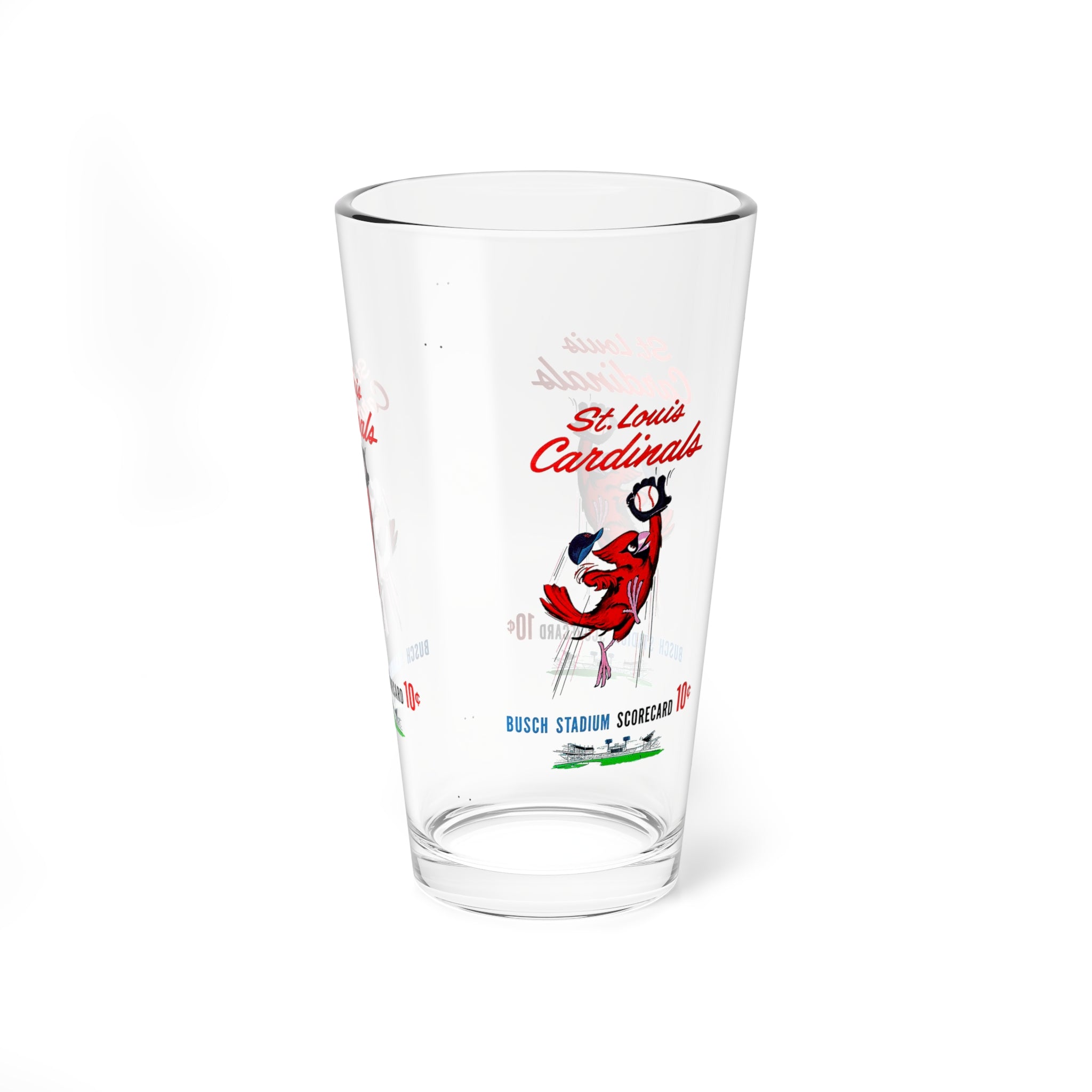 1963 Vintage St Louis Cardinals Baseball Scorecard Cover -  Pint Glass, 16oz