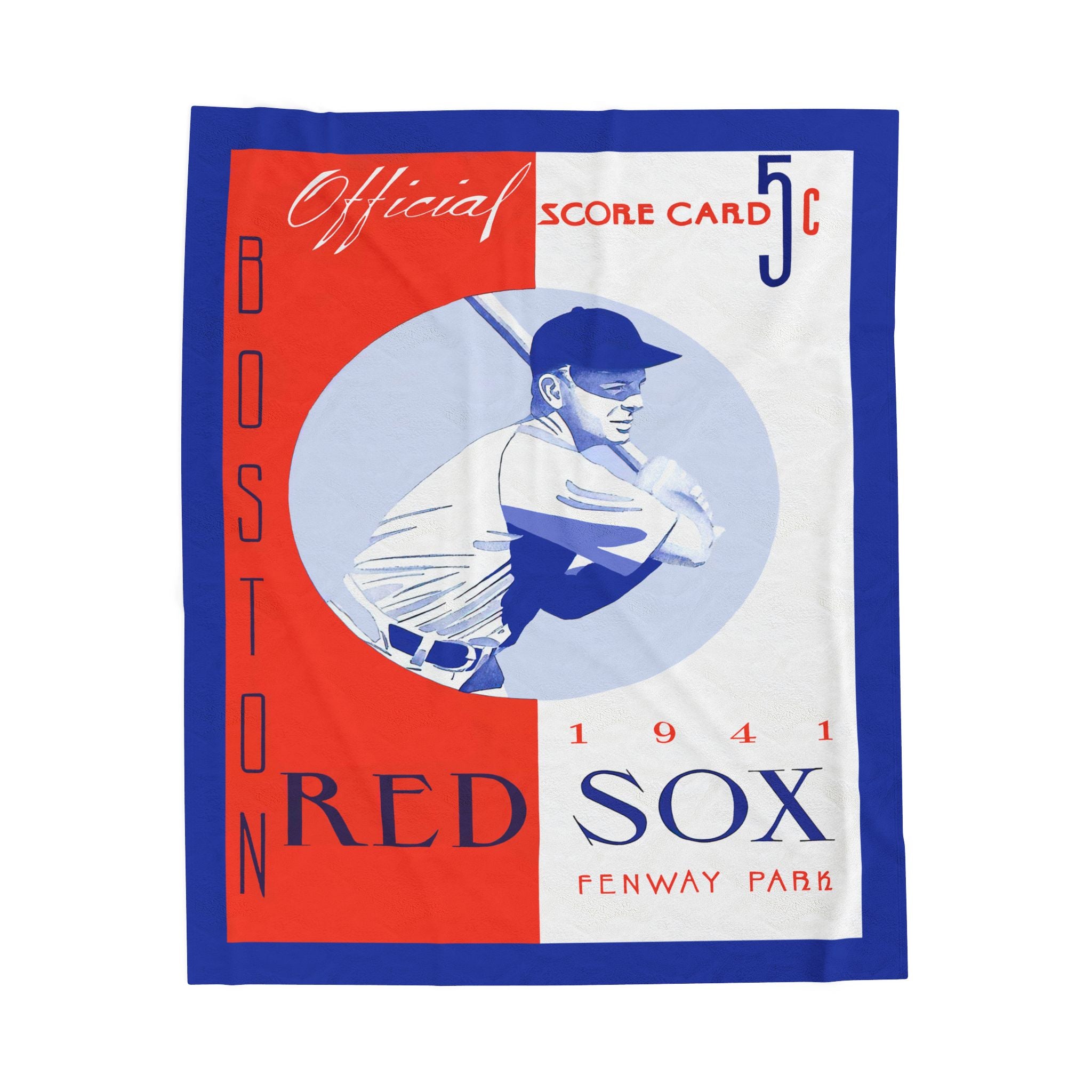 Velveteen Plush Blanket, 1941 Boston Red Sox Baseball Throw, Vintage Sports Bedding, Cozy Baseball Fan Gift, Home Decor Blanket, Bedroom