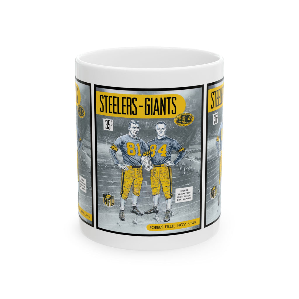 1954 Football Giants vs Steelers Ceramic Mug — Vintage Game Day Coffee Cup (11oz, 15oz)
