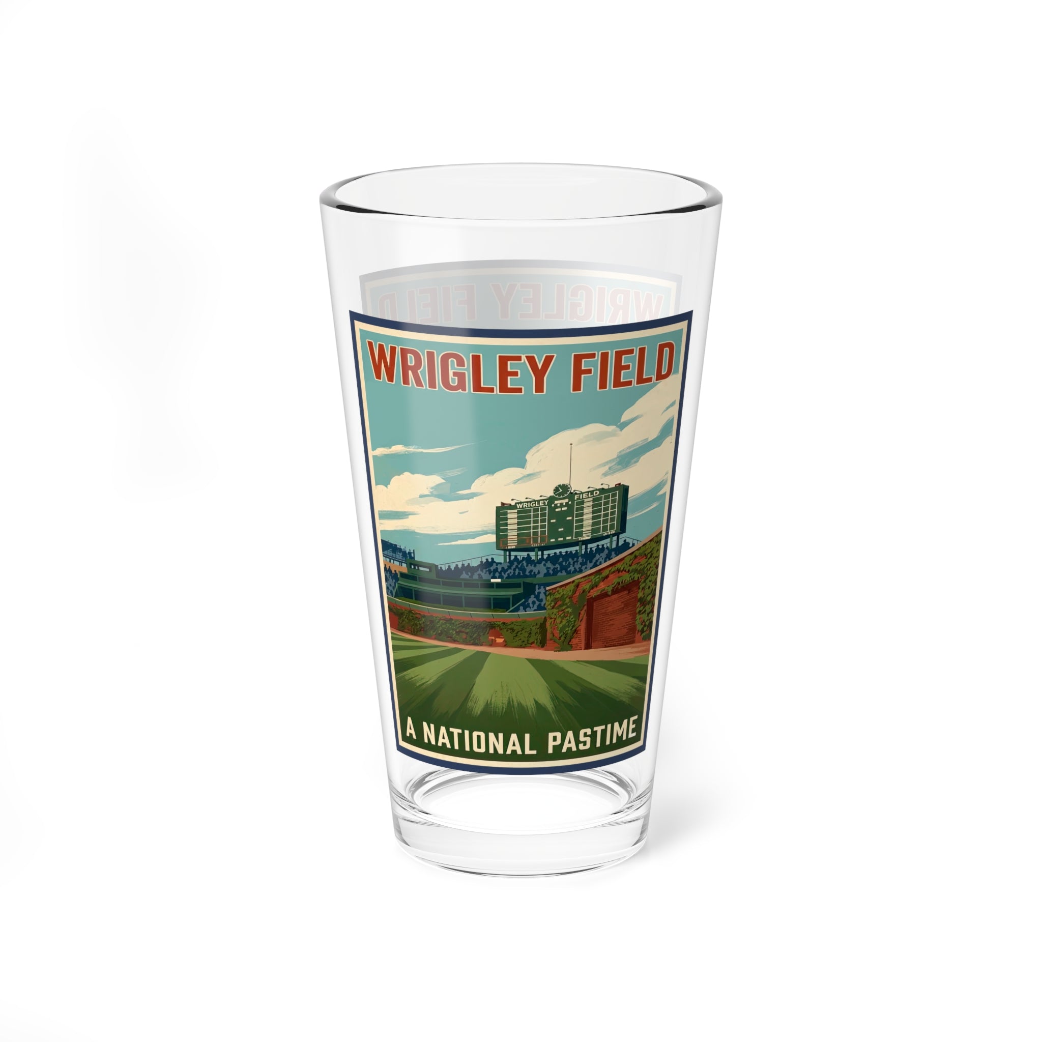 Chicago Baseball WPA Style Field View Mixing Glass