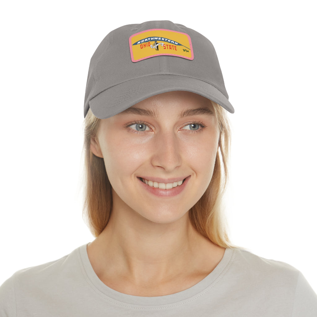 1937 Vintage Northeastern - Ohio State Football - Dad Hat with Leather Patch (Rectangle)