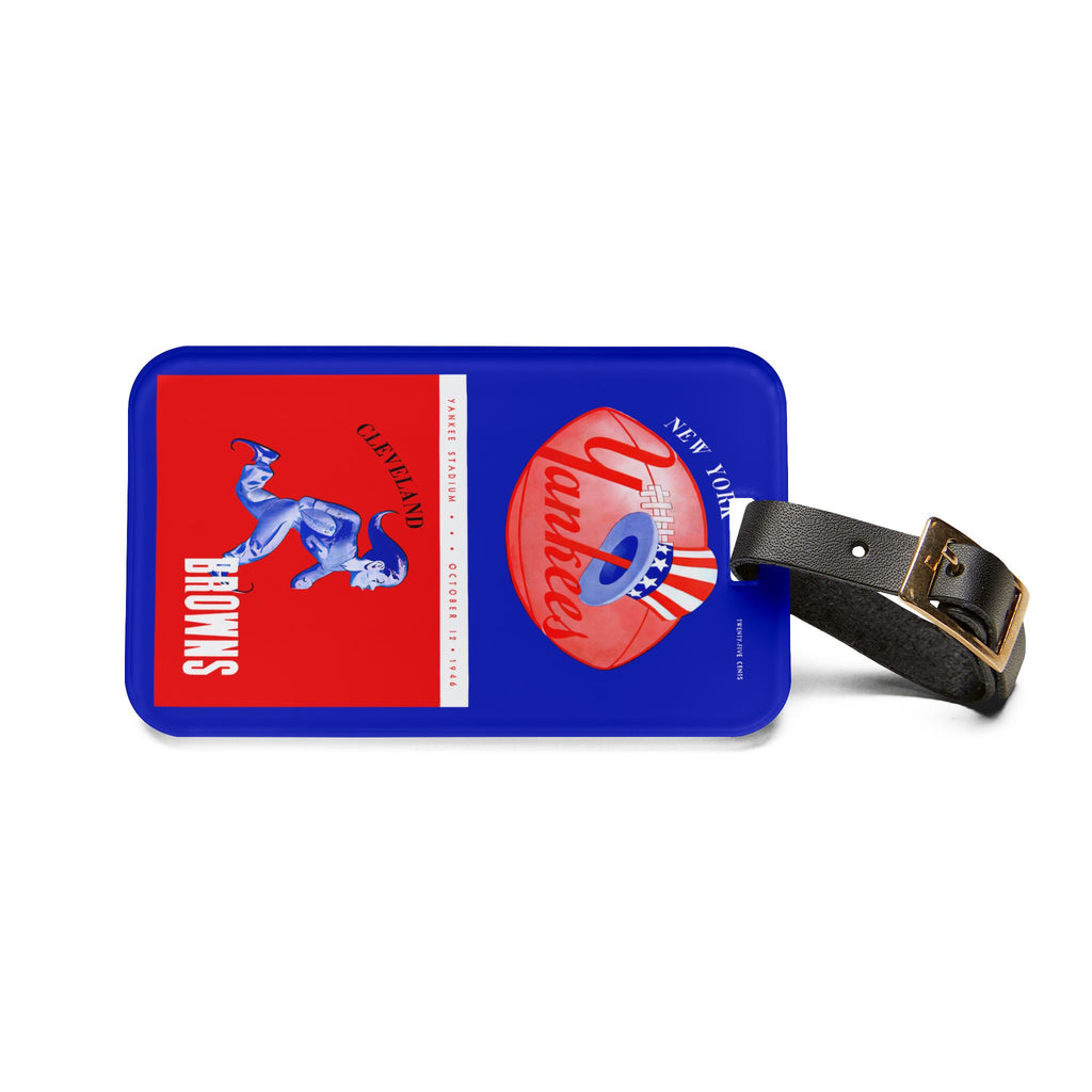 Vintage Football Luggage Tag — New York Yankees - Cleveland Browns