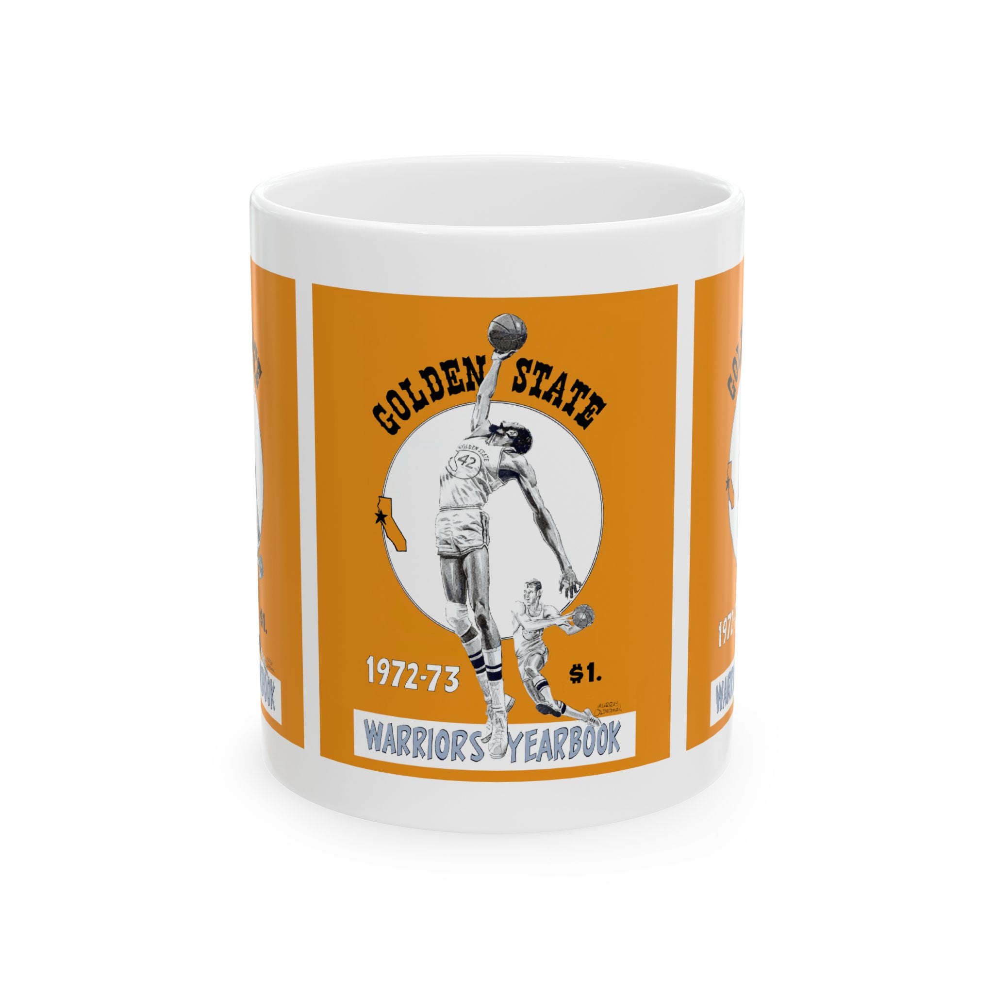1972-1973 Vintage Golden State Warriors Program Cover - Ceramic Mug, 11oz