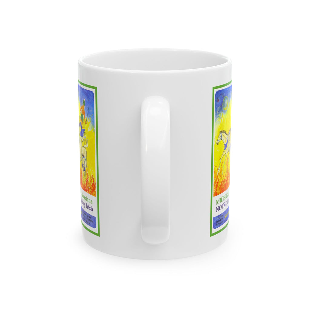 1966 Vintage Notre Dame Fighting Irish - Michigan State Spartans Football Program Cover- Ceramic Mug, 11oz