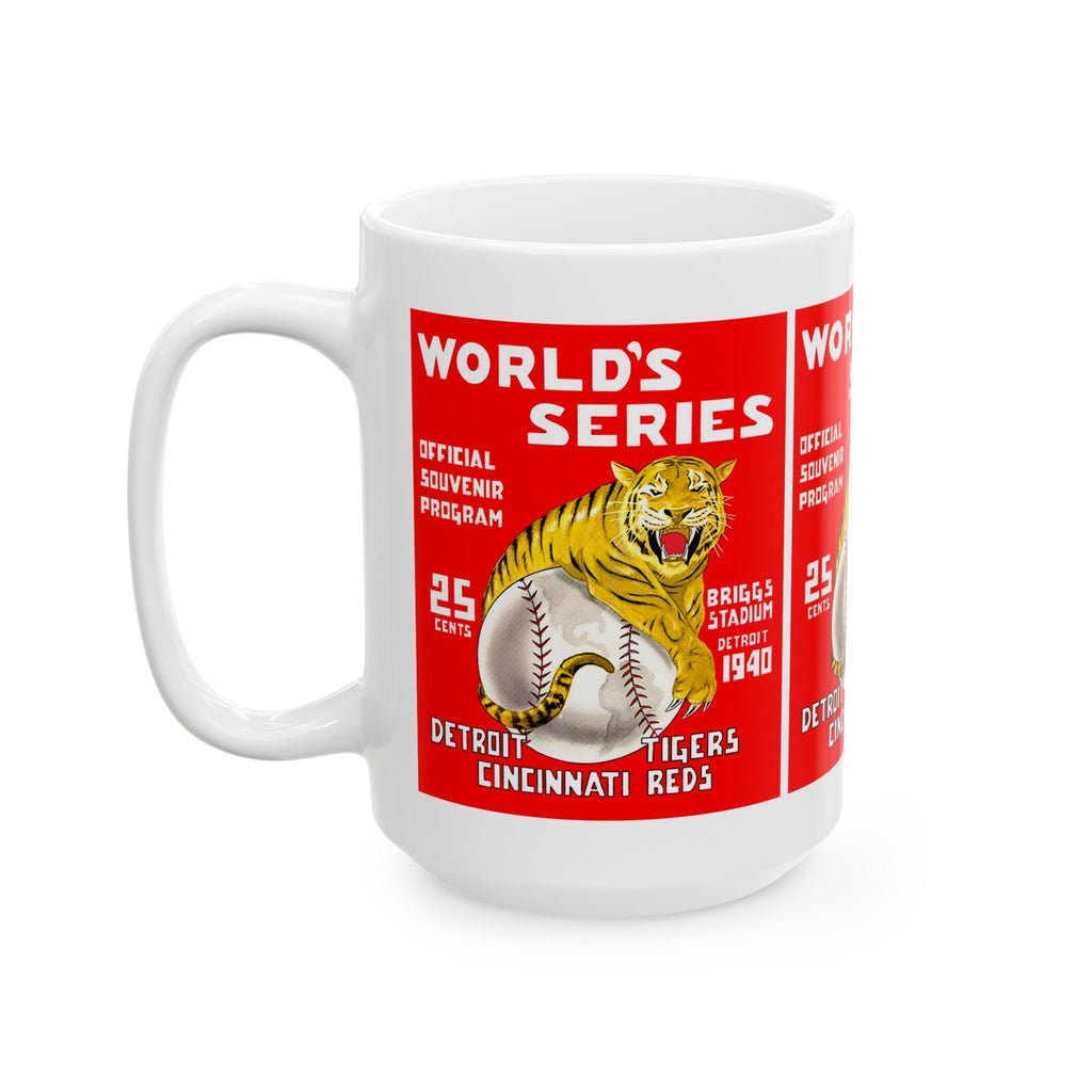 Baseball World Series Ceramic Mug, 1940 Detroit Tigers vs Cincinnati Reds Gift, Sports Fan Coffee Cup, Baseball Memorabilia, 11oz 15oz