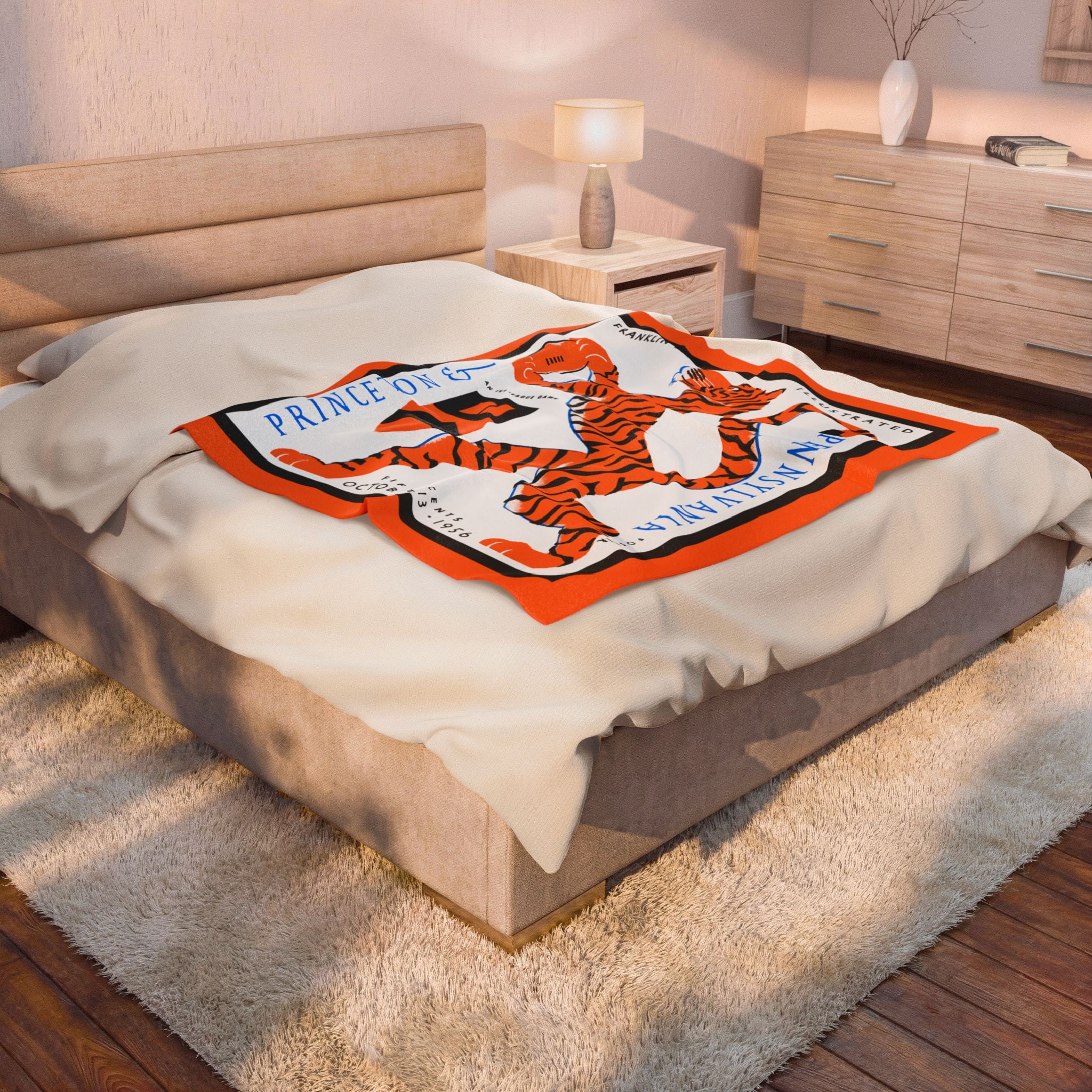 Plush Blanket, 1956 Vintage Pennsylvania - Princeton Football, Throw Blanket, Home Decor, Sports Fan Gift, Game Day Blanket