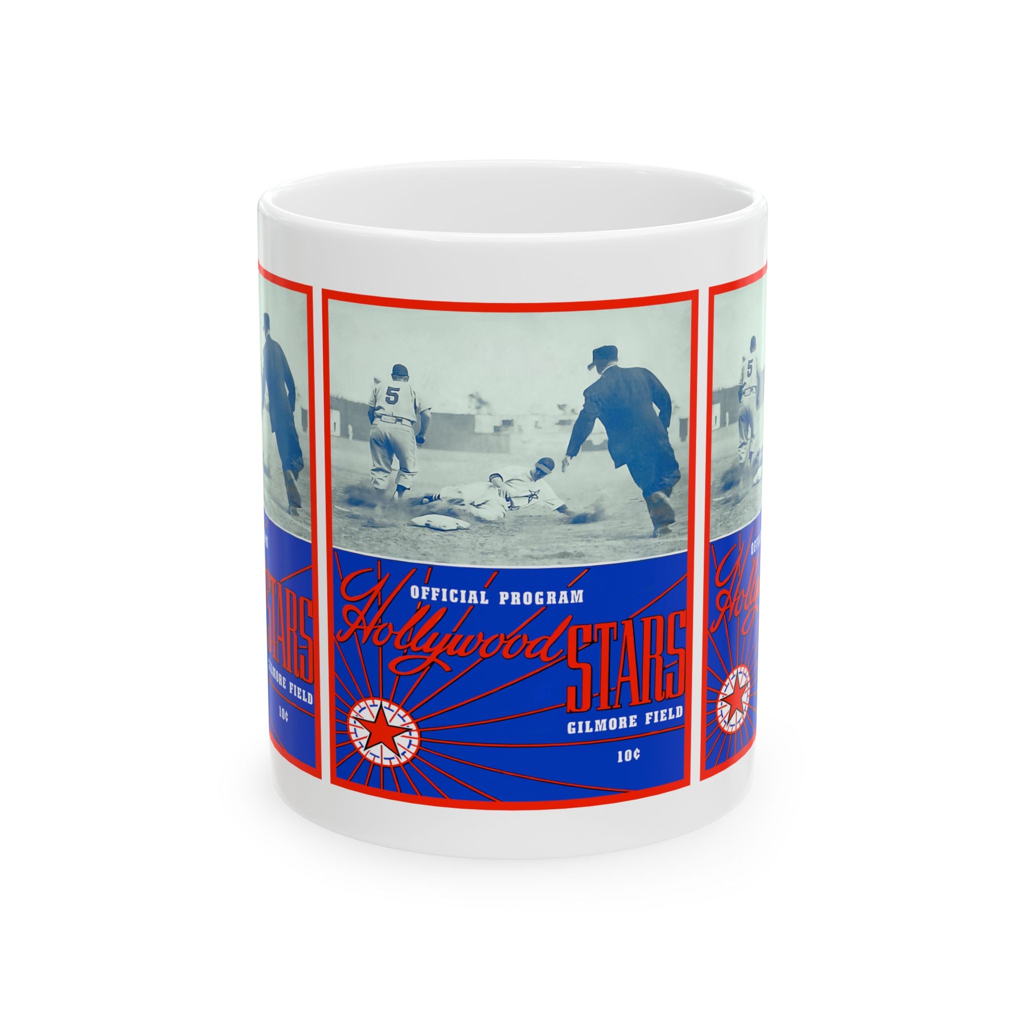 Vintage 1947 Baseball Hollywood Stars-Pacific Coast League Ceramic Mug, Retro Sports Fan Gift, Coffee Cup, Tea Mug, Office Desk Decoration,