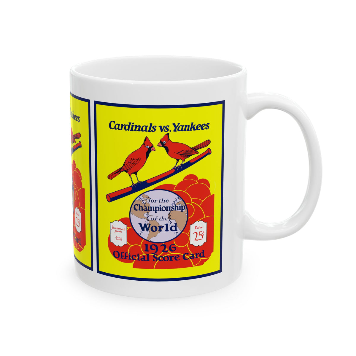 Baseball Scorecard Mug — 1926 Cardinals vs. Yankees Vintage Baseball World Series (11oz/15oz)
