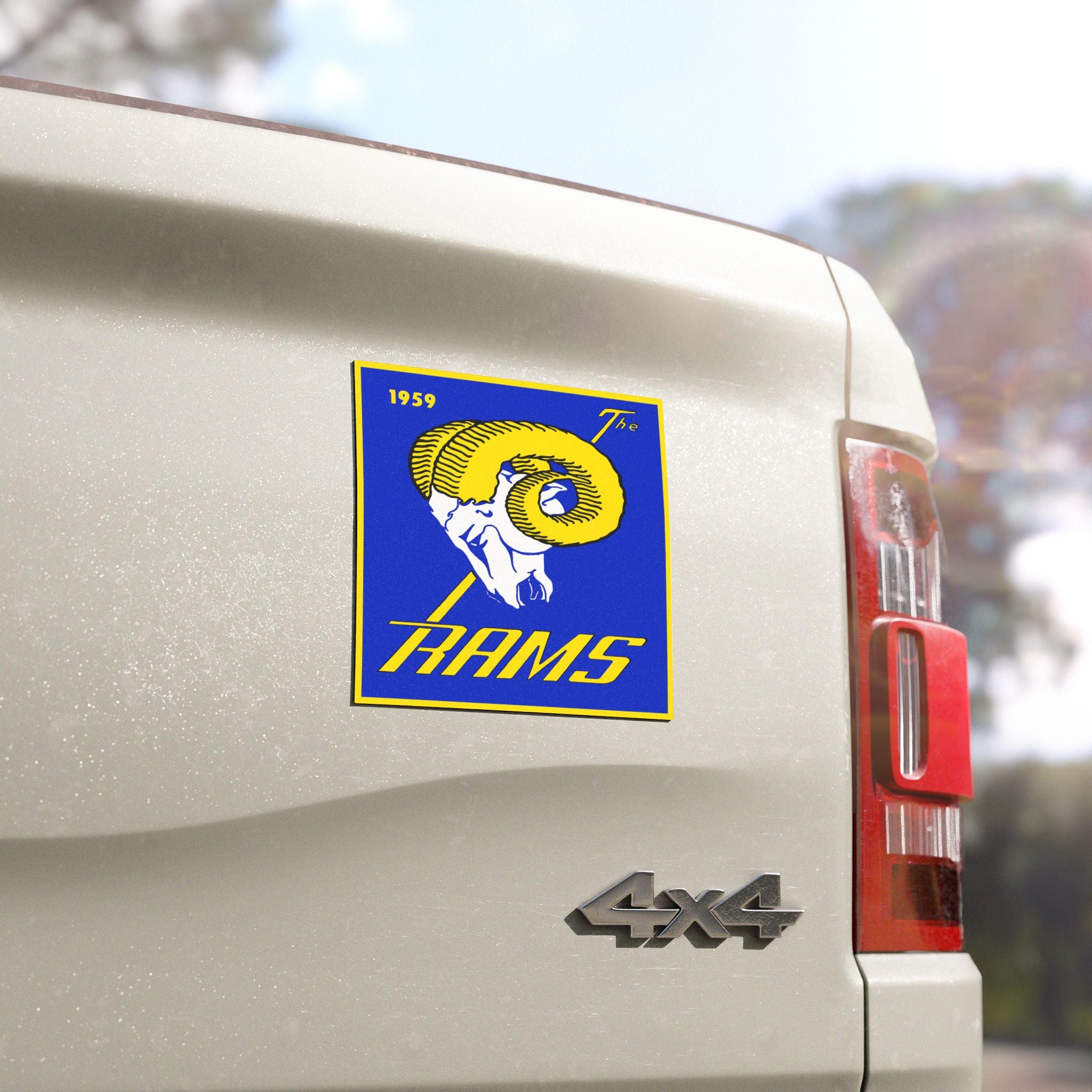 Car Magnets - 1959 Football Rams, Los Angeles Sports Magnet, Vintage Team Car Decal, Football Fan Gift, Retro Rams Car Accessories