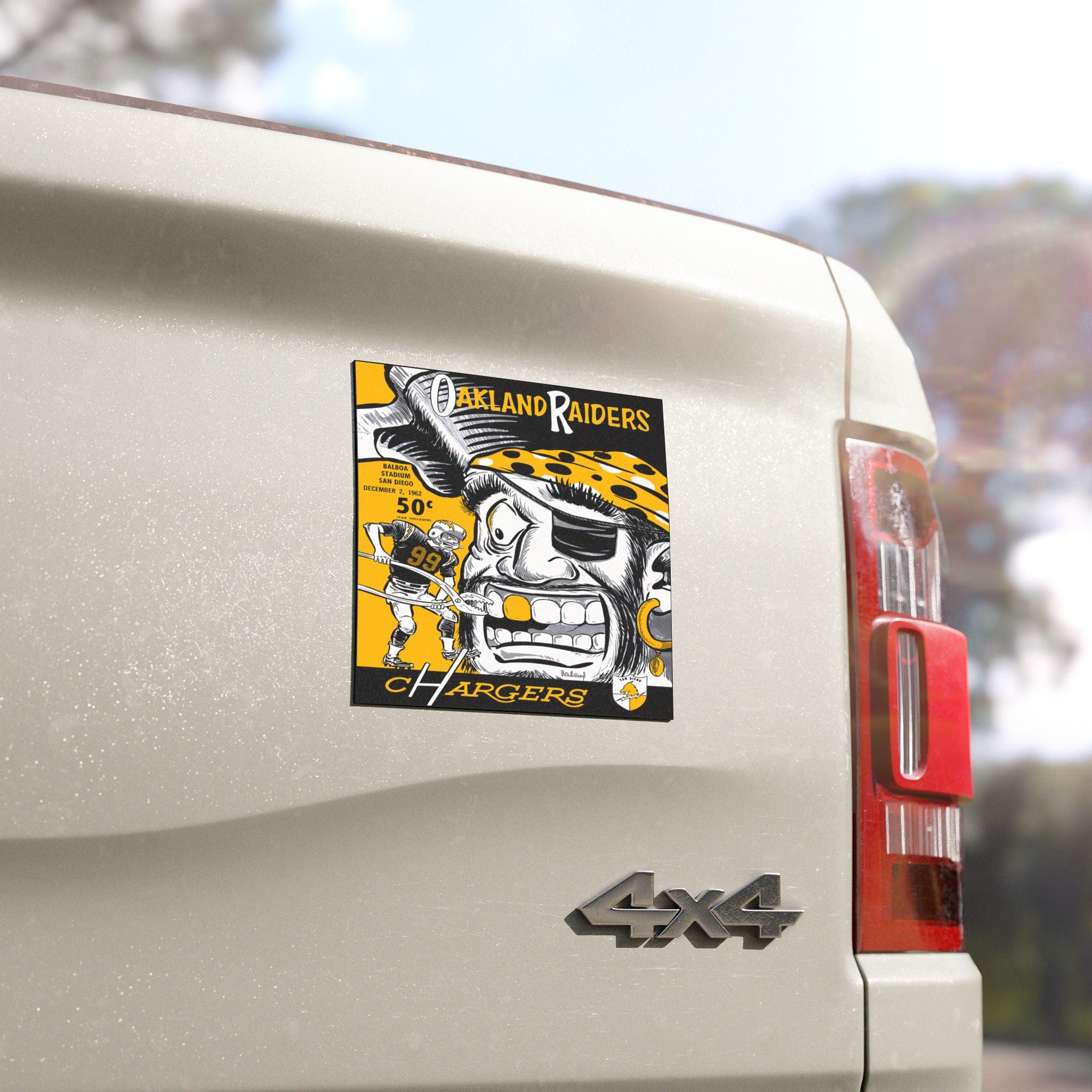 1962 Oakland vs San Diego Football Car Magnet — Vintage Game Day Decal