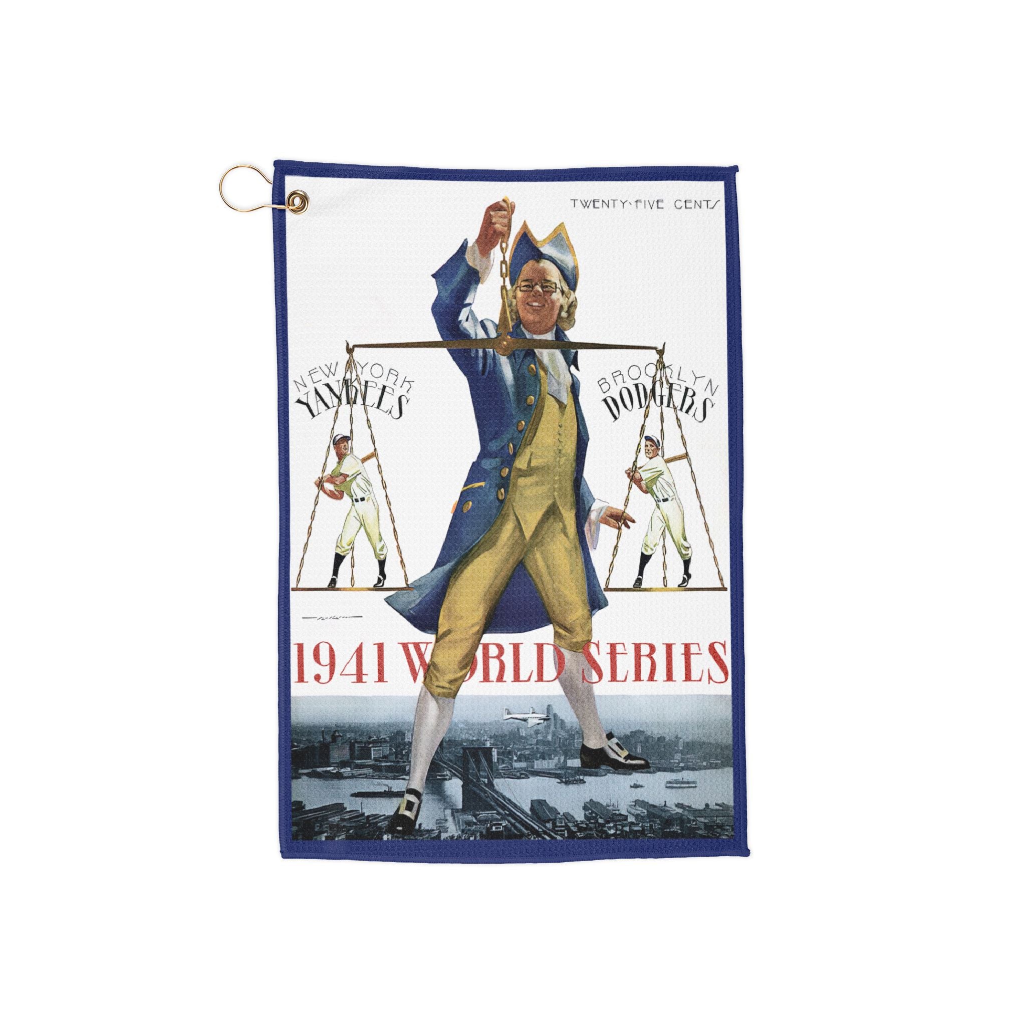 Classic 1941 Baseball World Series Golf Towel -Dodgers-Yankees, Sports Fan Gift, Golf Accessories, Vintage Baseball Decor, Golf Towel with
