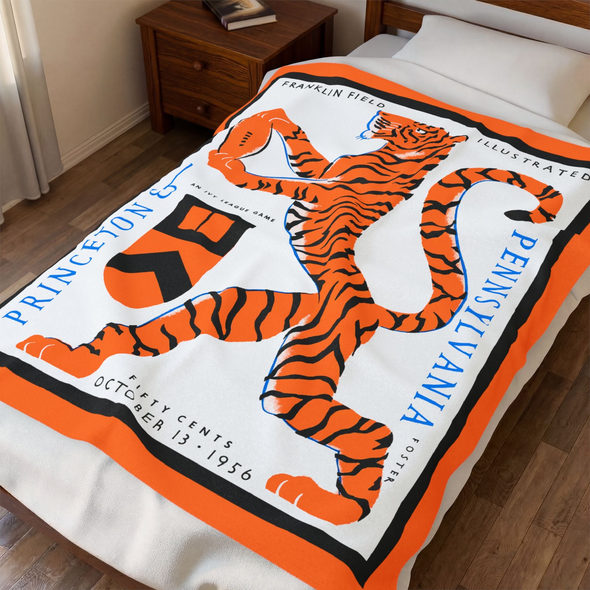 Plush Blanket, 1956 Vintage Pennsylvania - Princeton Football, Throw Blanket, Home Decor, Sports Fan Gift, Game Day Blanket