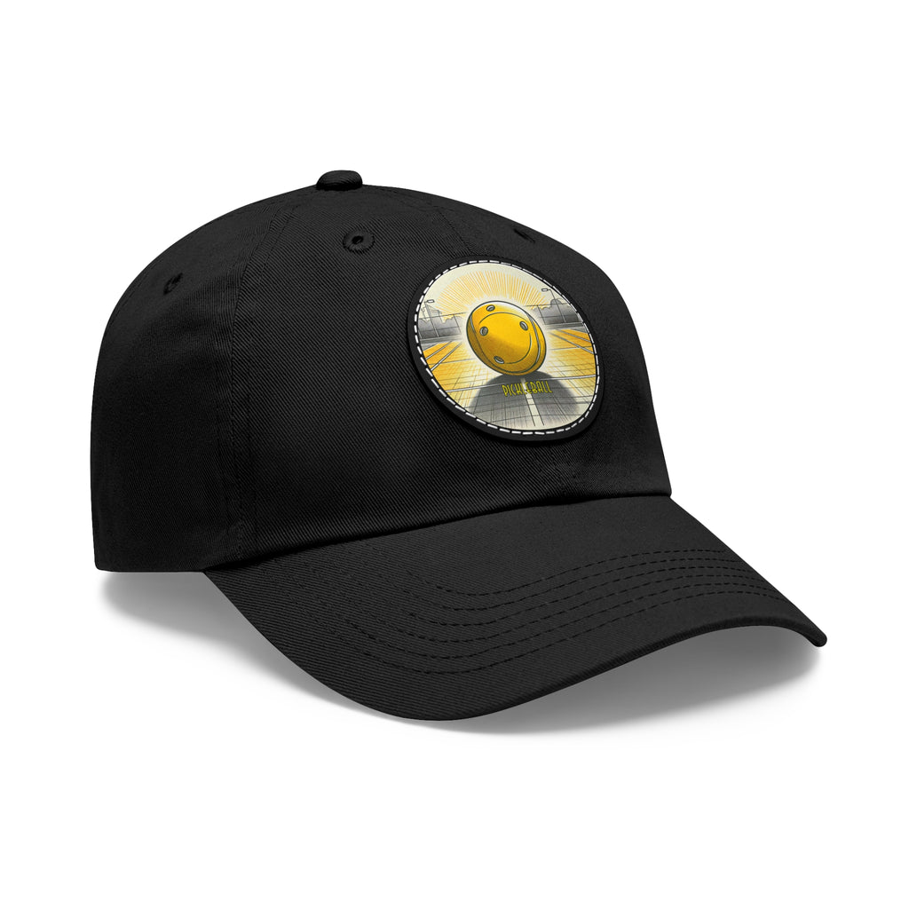 Pickleball - Dad Hat with Leather Patch (Round)