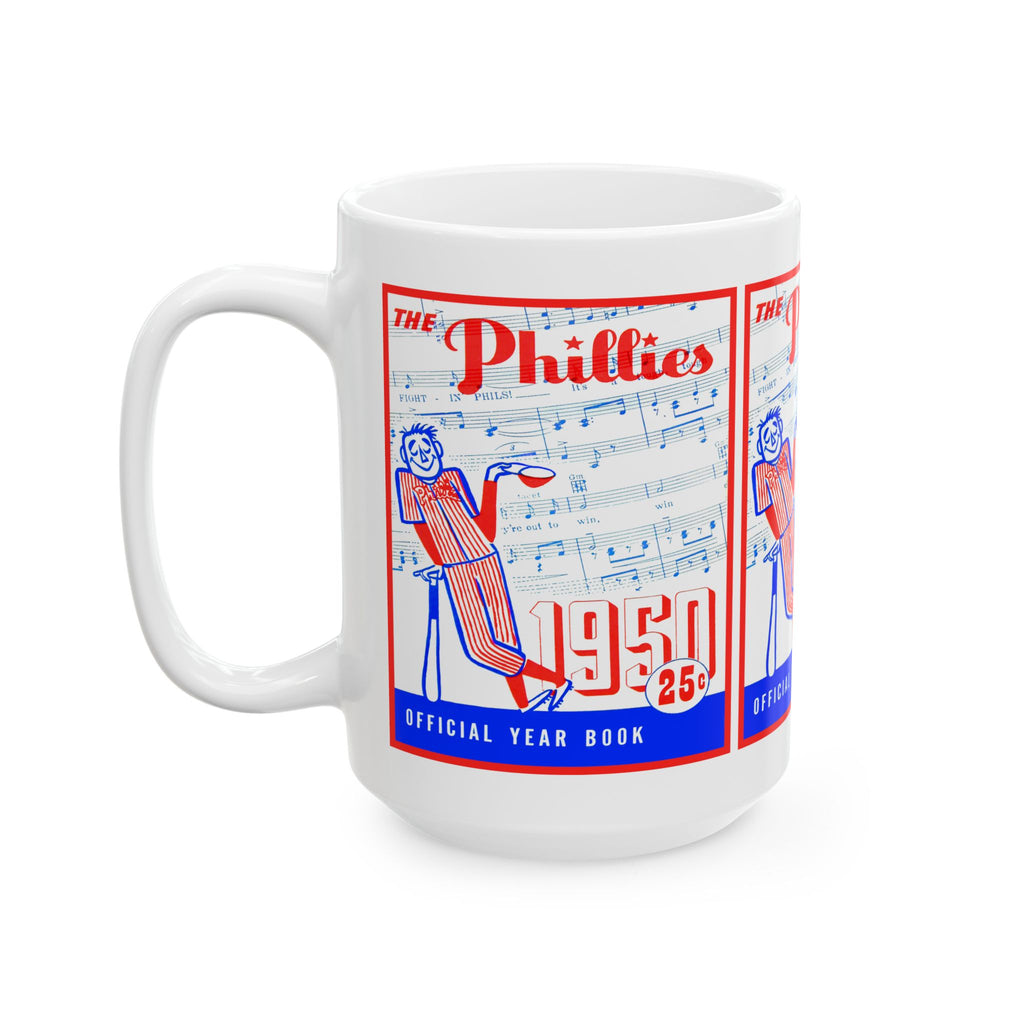 Vintage 1950 Philadelphia Phillies Baseball Ceramic Mug, Sports Fan Gift, Coffee Cup, Baseball Team Memorabilia, Baseball Collector's Item,