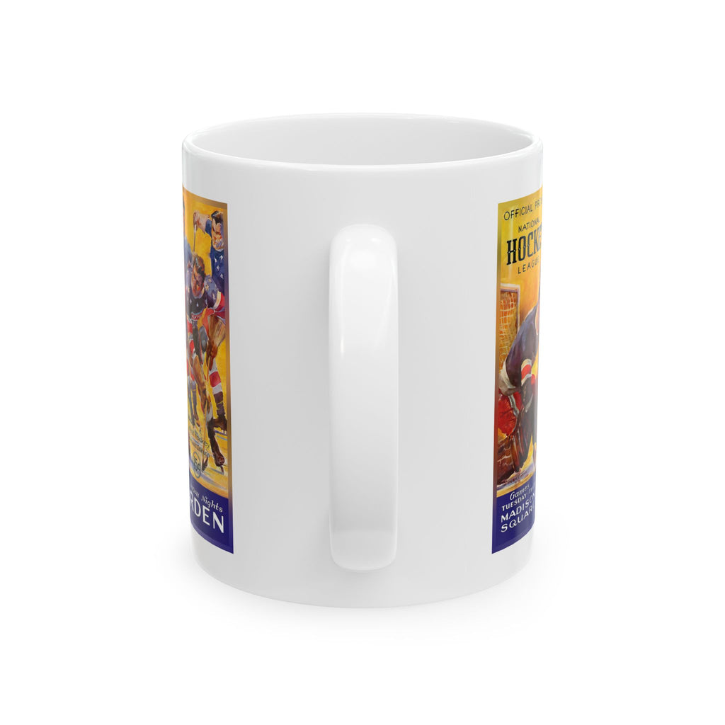 Retro Hockey Ceramic Mug, 1935-1936 New York Americans Sports Fan Gift Cup, Coffee Tea Drinkware, NHL Team History Memorabilia, Hockey Lover