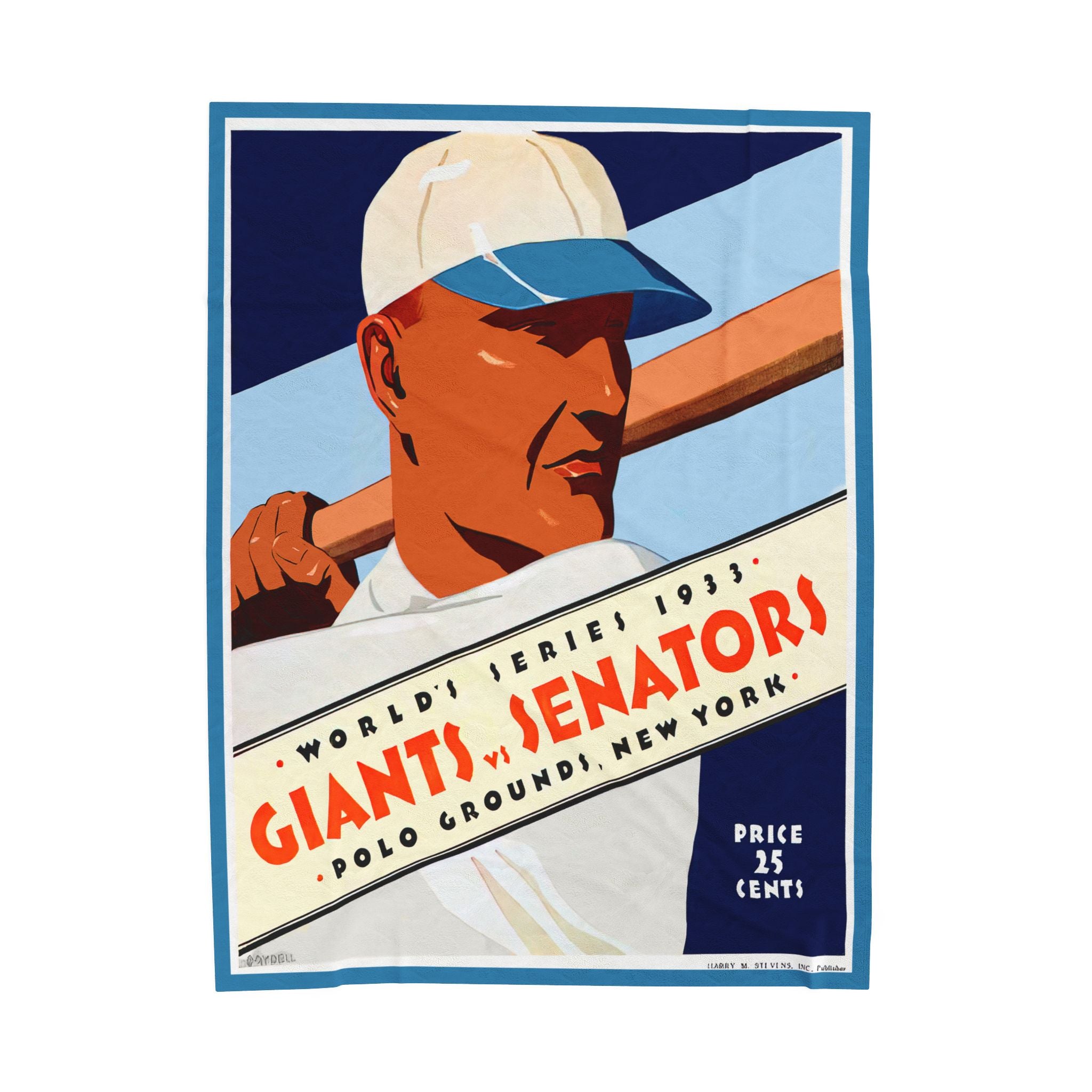 Throw Blanket, Vintage 1933 World Series Baseball New York Giants Washington Senators, Home Decor, Gift for Baseball Fans, Sports Lover