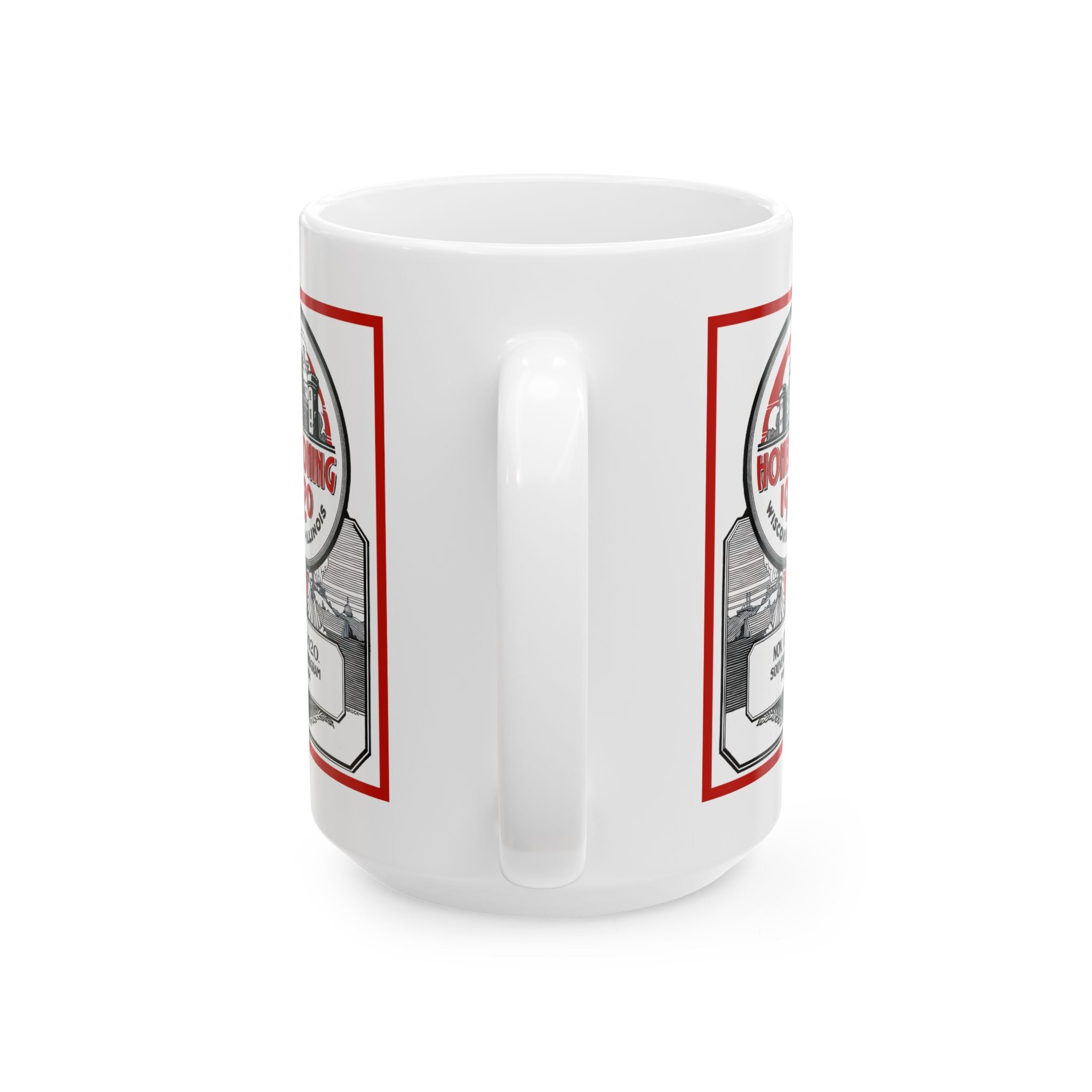 Vintage Football Ceramic Mug, 11oz 15oz Cup for Sports Fans, Retro Wisconsin Illinois Team Game Day Drinkware, Gift for Football Lovers,