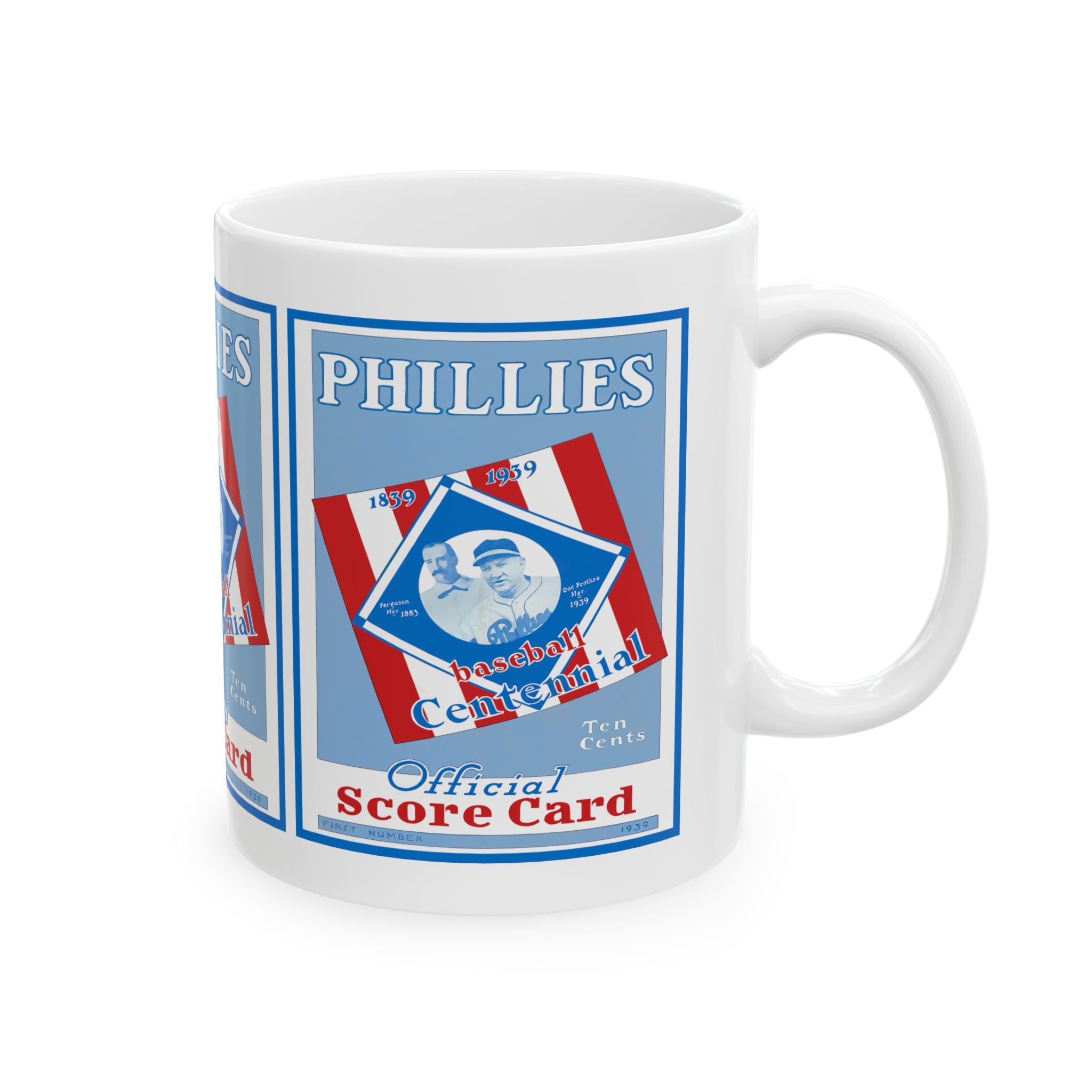 Ceramic Mug, 1939 Baseball Phillies, Sports Fan Gift, Vintage Baseball Mug, Baseball Lover Gift, Baseball Memorabilia, Sports Collectible