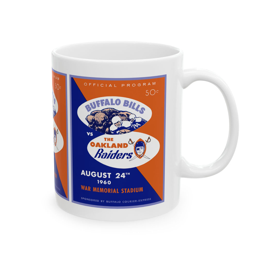 1960 Football Buffalo-Oakland Mug | Vintage Ceramic Coffee Cup 11 oz, 15 oz