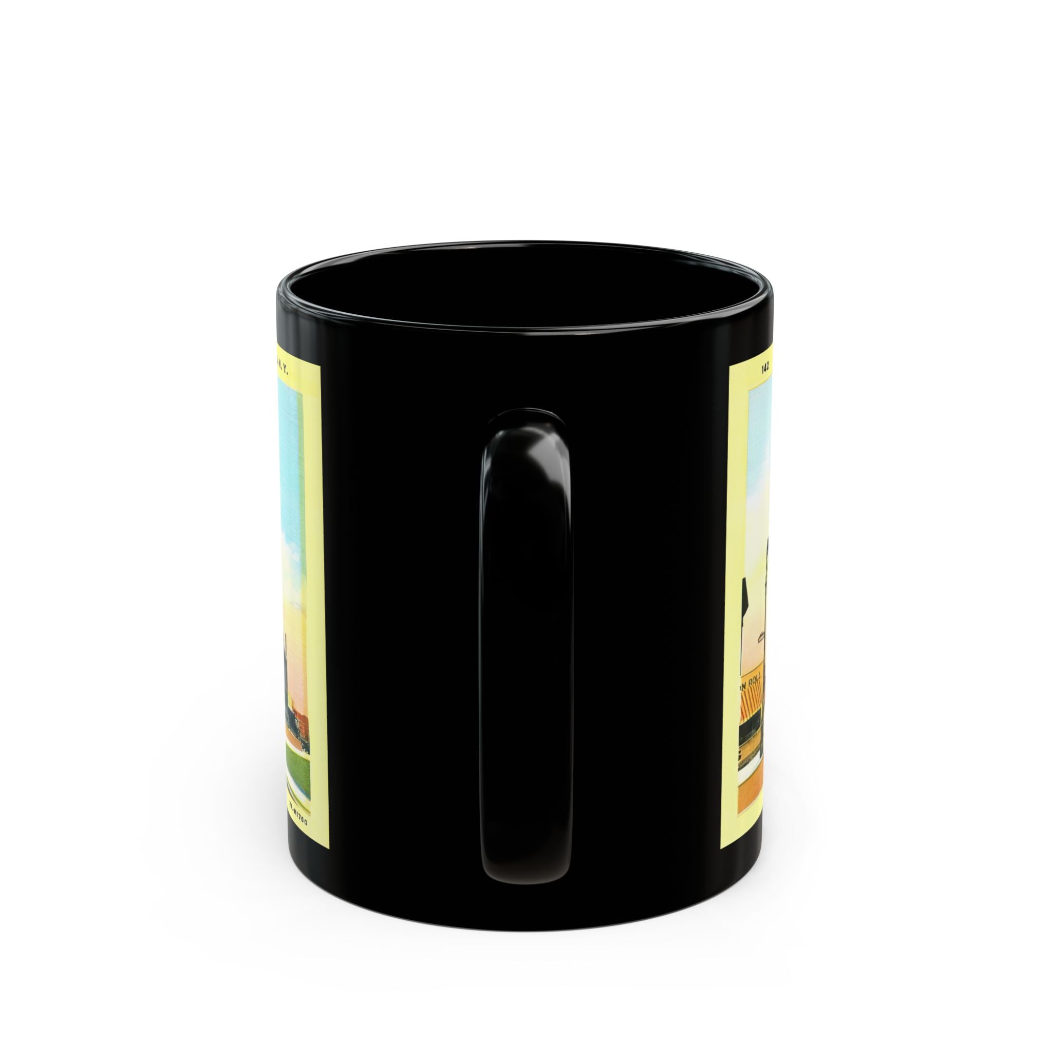 Vintage Brooklyn Dodgers Ebbets Field Street View Postcard - Black Mug 11 oz
