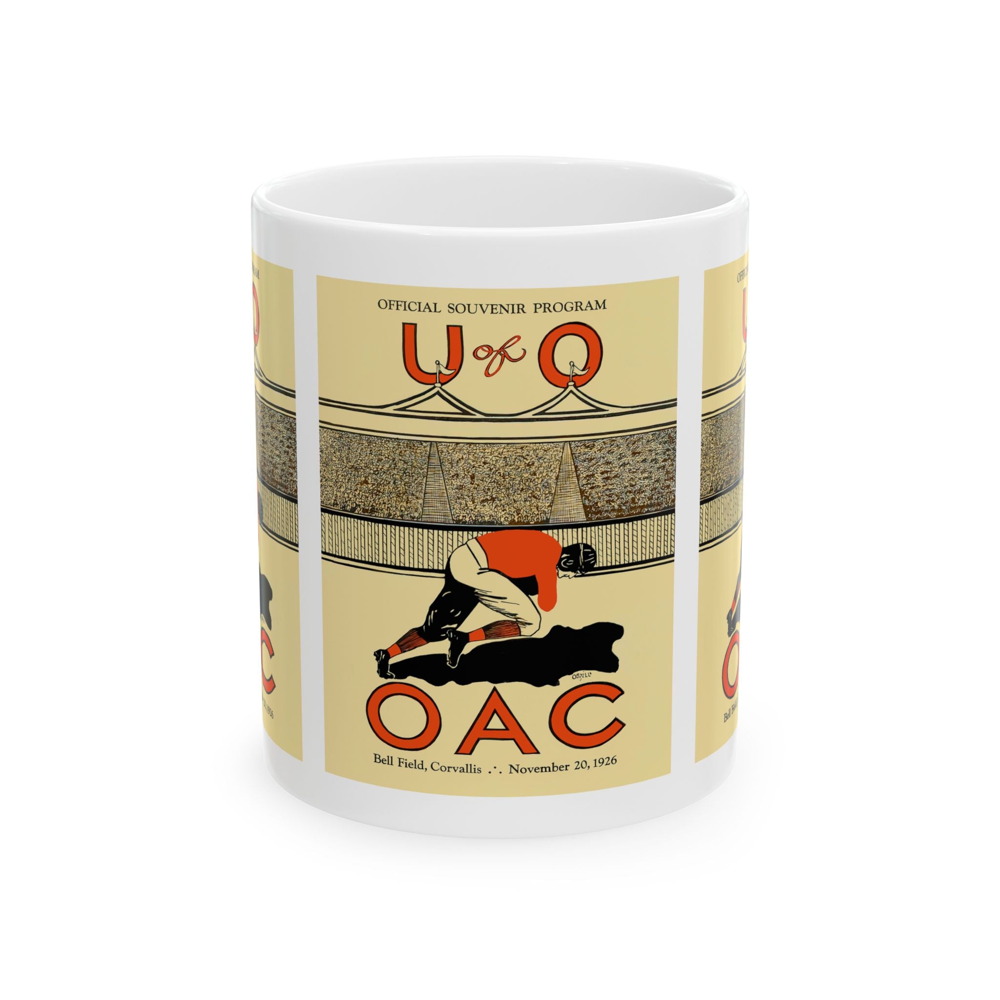 1926 Vintage Oregon State Beavers- University of Oregon Ducks Football Program Cover - Ceramic Mug, 11oz