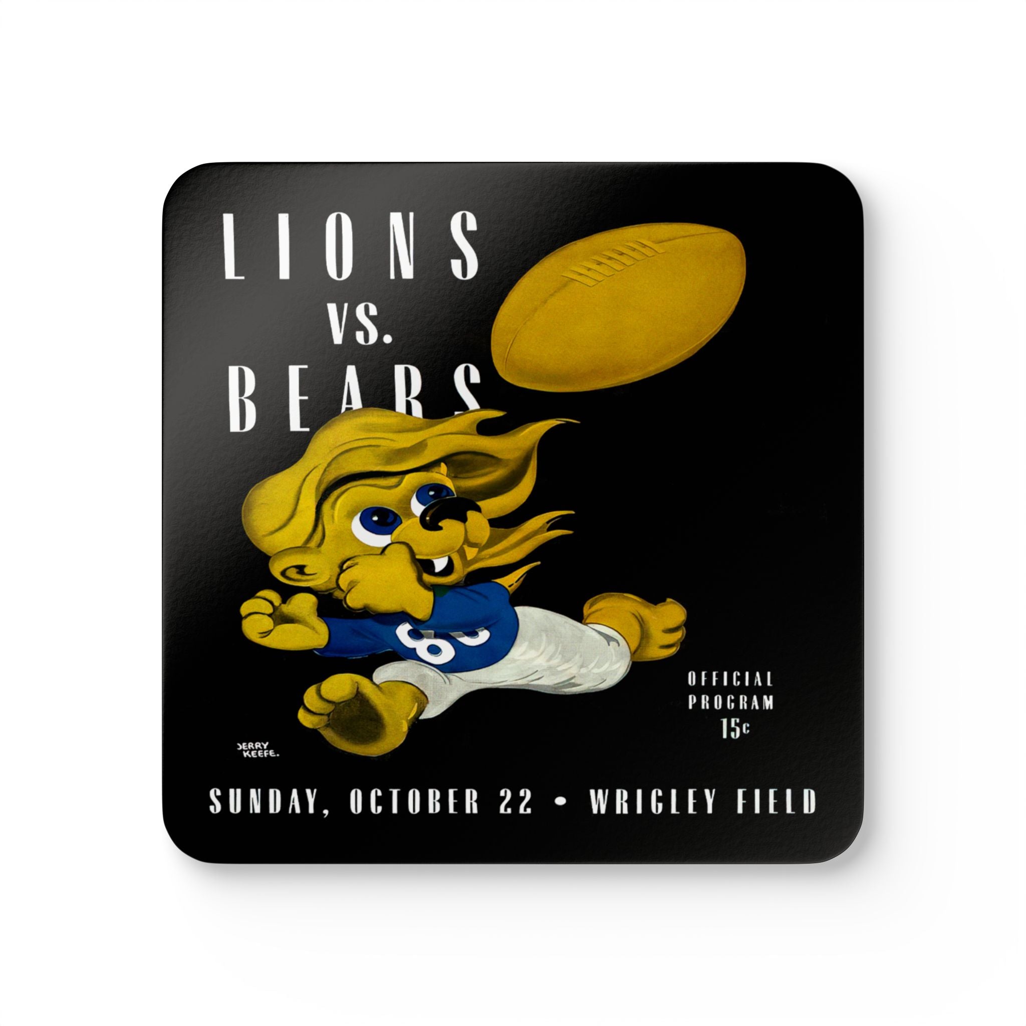 1944 Detroit Lions Chicago Bears Football - Corkwood Coaster Set