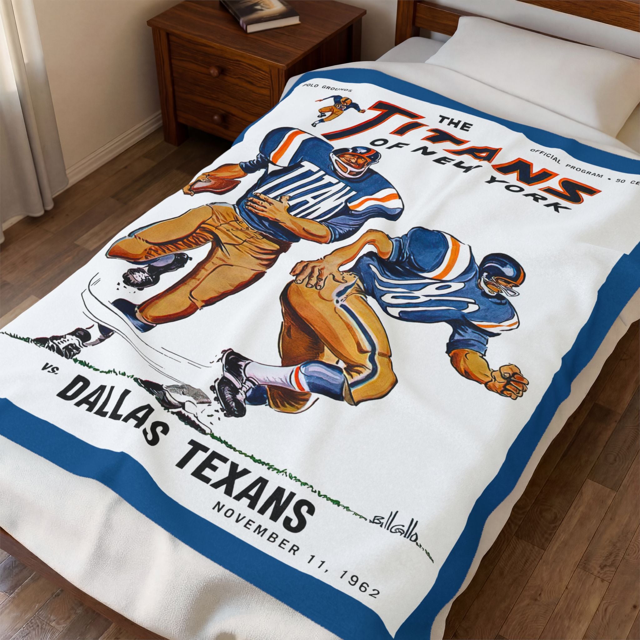 1962 New York Titans vs Dallas Texans Vintage Football Blanket | Velveteen Plush