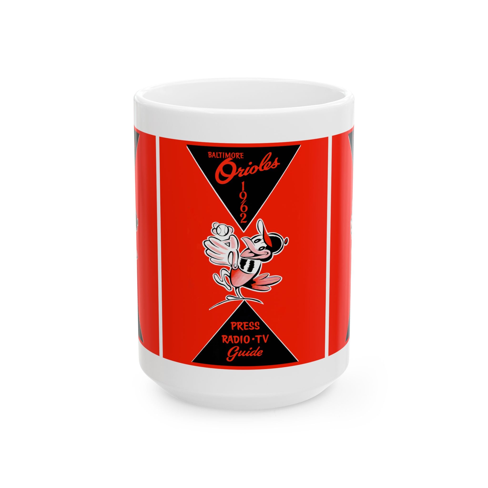 Ceramic Mug, 11oz - 1962 Baseball Baltimore Orioles Media Guide, Gift for Baseball Fans, Sports Memorabilia, Vintage Sports Decor, Baseball