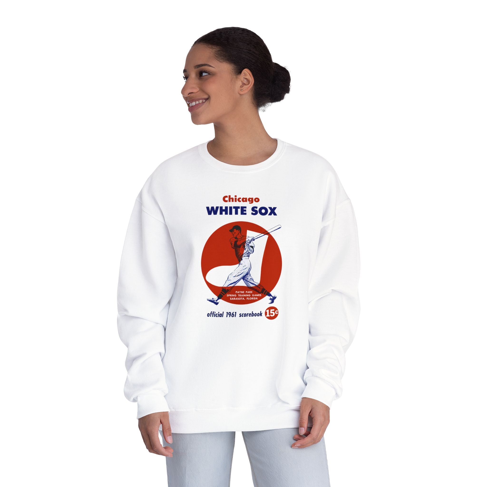 1961 Chicago White Sox Baseball Spring Training Program Cover - Unisex NuBlend® Crewneck Sweatshirt