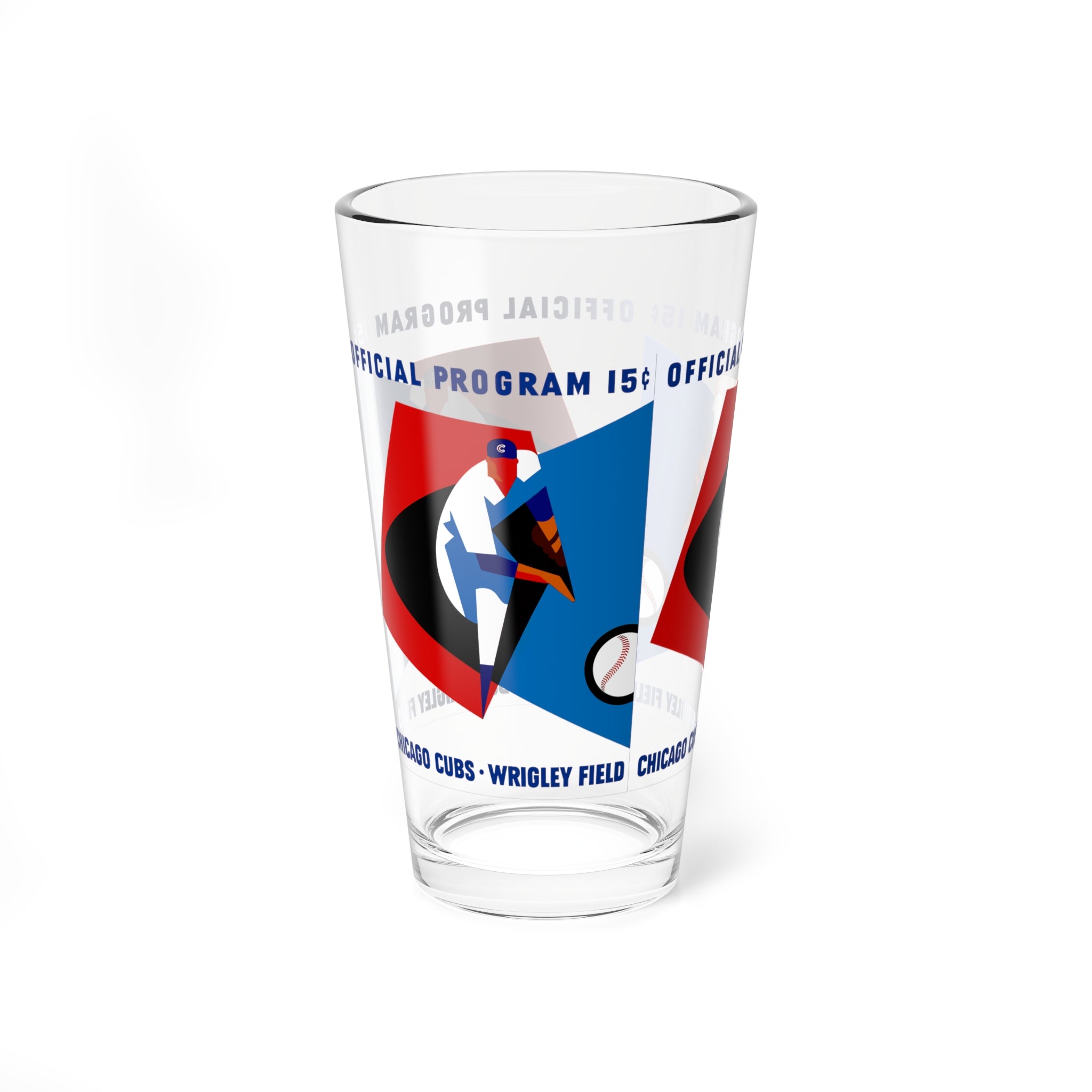 1965 Vintage Chicago Cubs Baseball Program Cover  -  Pint Glass, 16oz