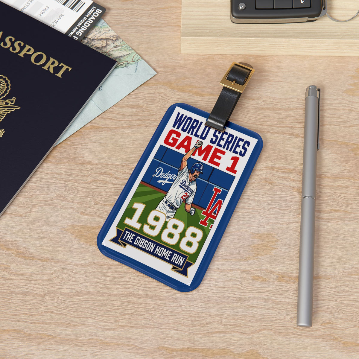World Series 1988 Luggage Tag — Dodgers 'The Gibson Home Run' Travel ID