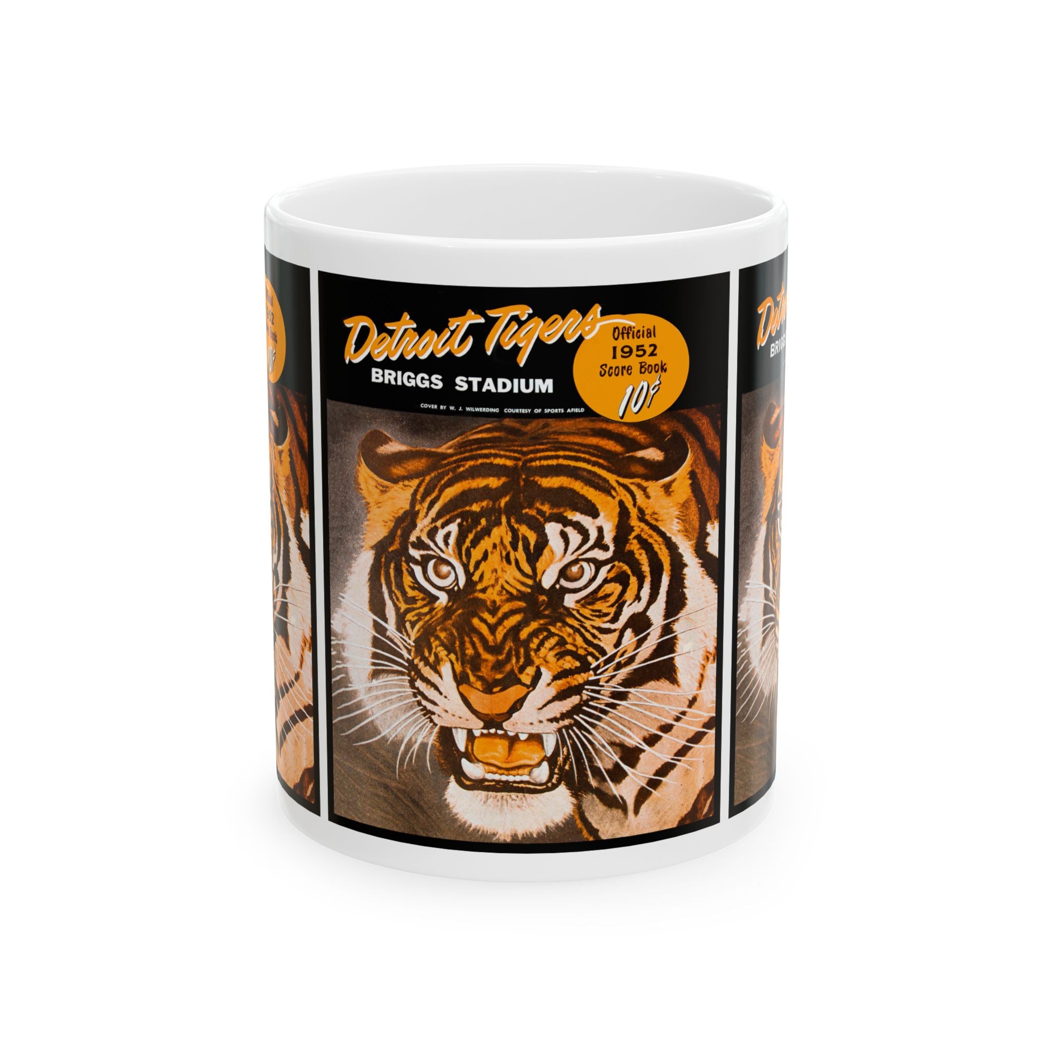 Vintage Detroit Tigers Ceramic Mug, Sports Fan Gift, Baseball Team Memorabilia, 11oz 15oz Cup, 1952 Retro Design