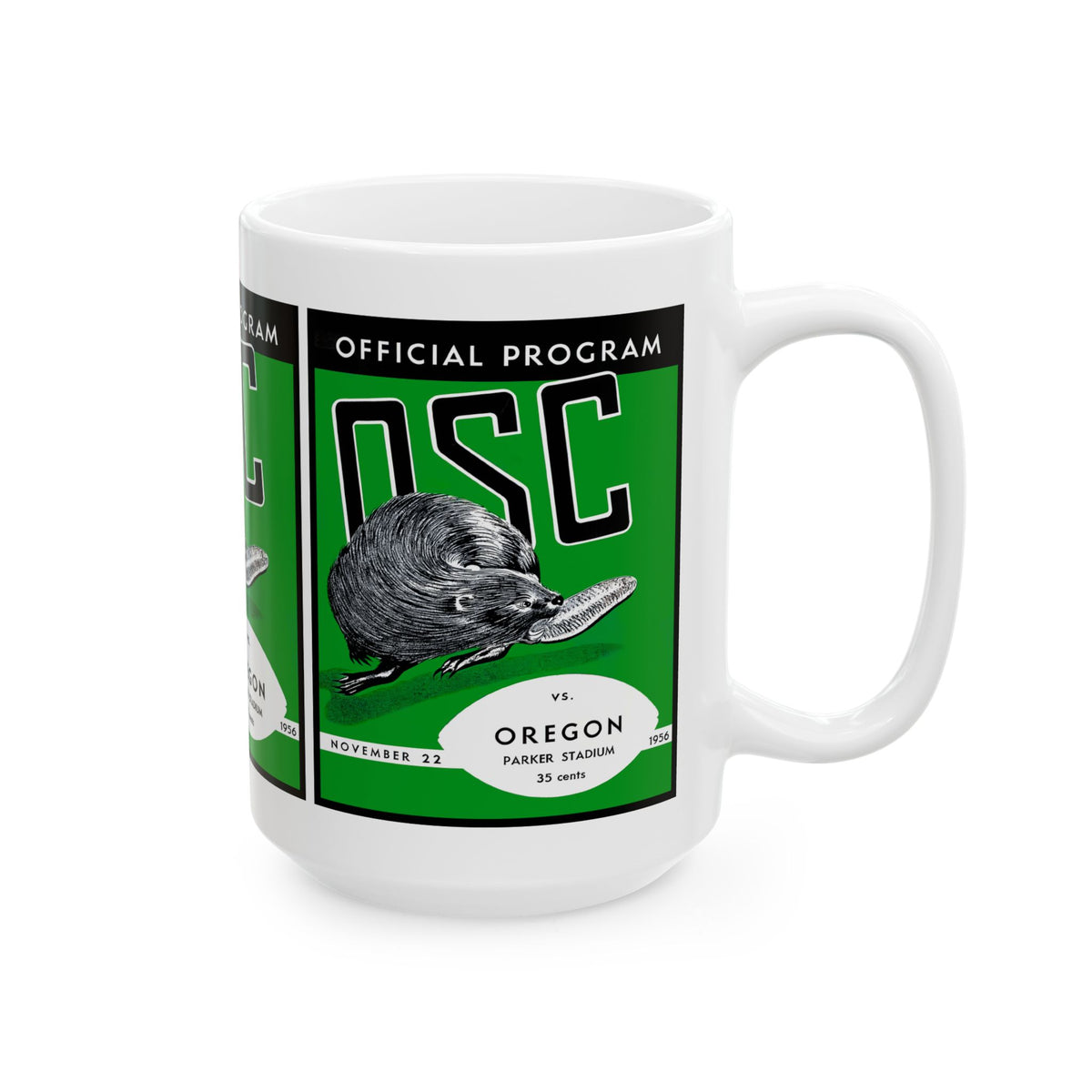 1956 Oregon State Beavers Vintage Program Ceramic Mug (11oz & 15oz)