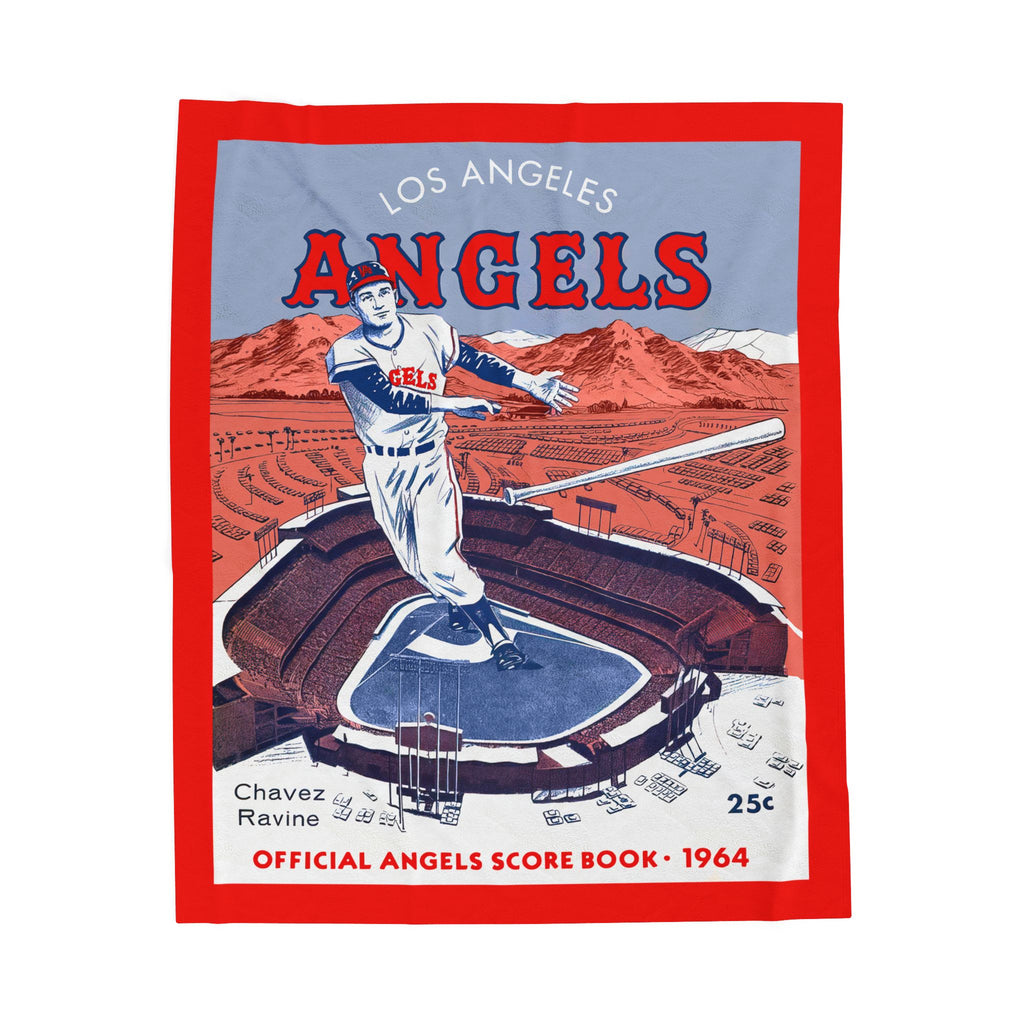 Velveteen Throw Blanket, 1964 Baseball Los Angeles Angels-Chavez Ravine, Cozy Sofa Couch Bed Decor, Gift for Baseball Fans, Baseball  Decor,