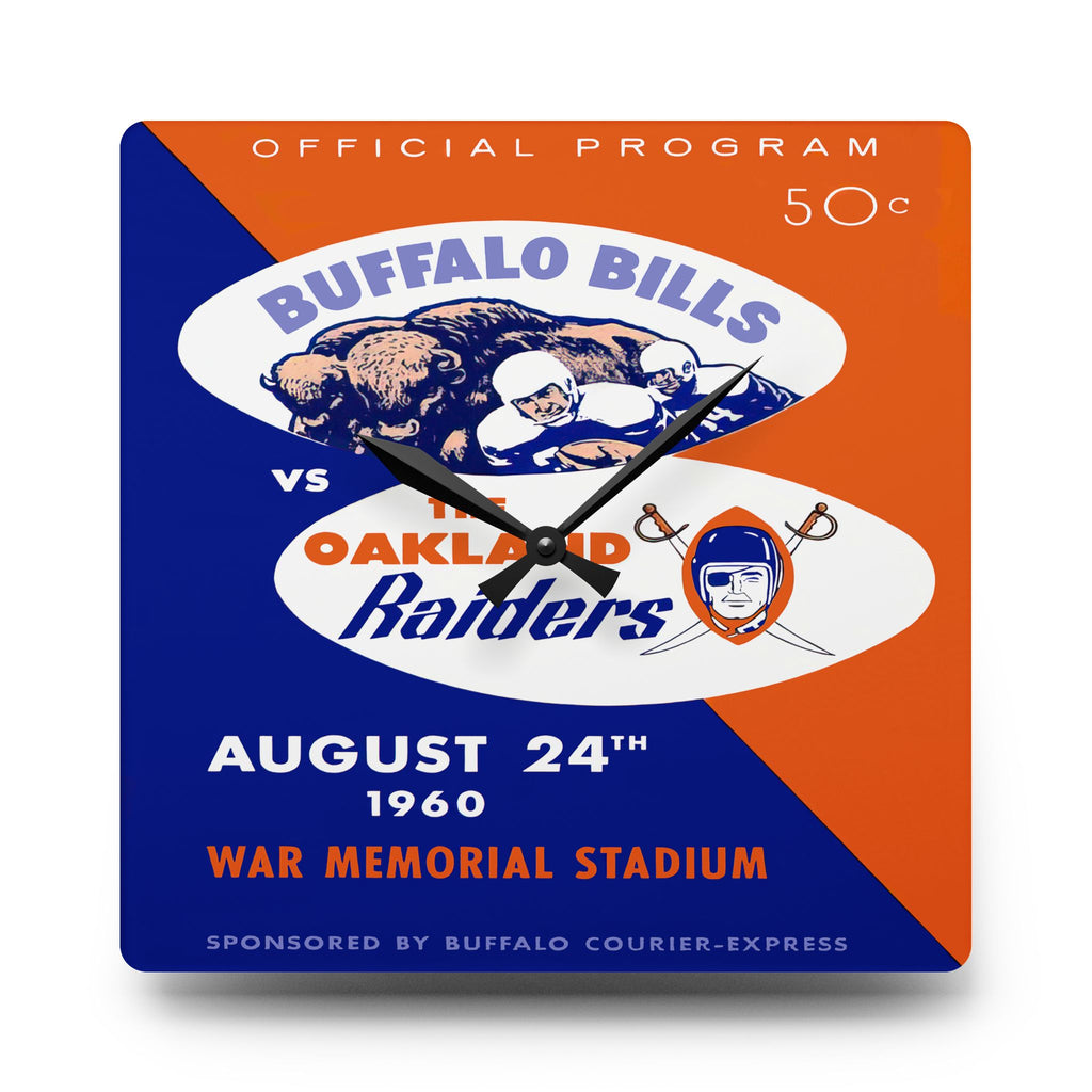 Buffalo Bills Football Wall Clock, Oakland Raiders Fan Gift, Sports Team Decor, Unique Home Accent, Sports Memorabilia, Football Fan Gift