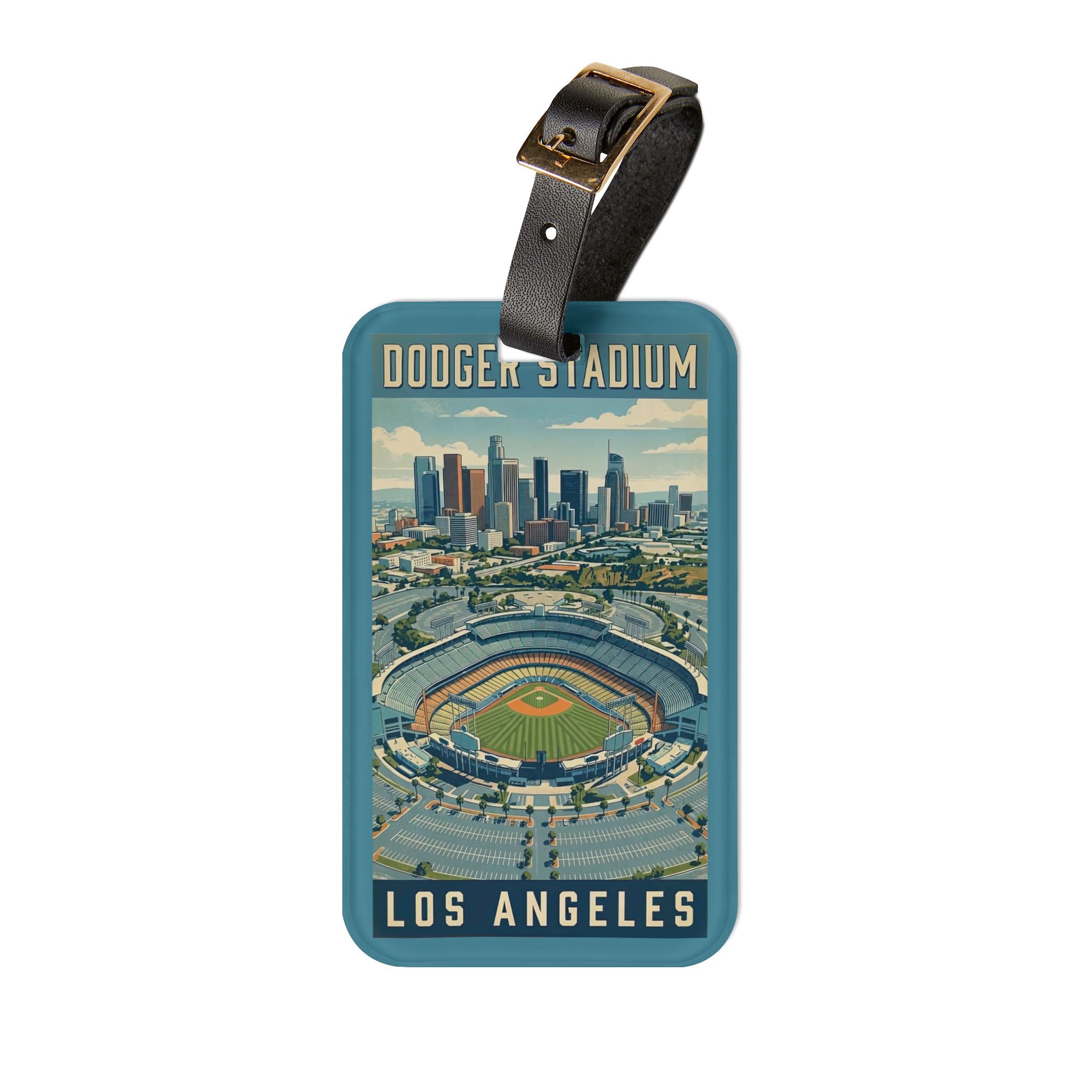 WPA Style Los Angeles Dodger Stadium Luggage Tag | Vintage Baseball Travel ID