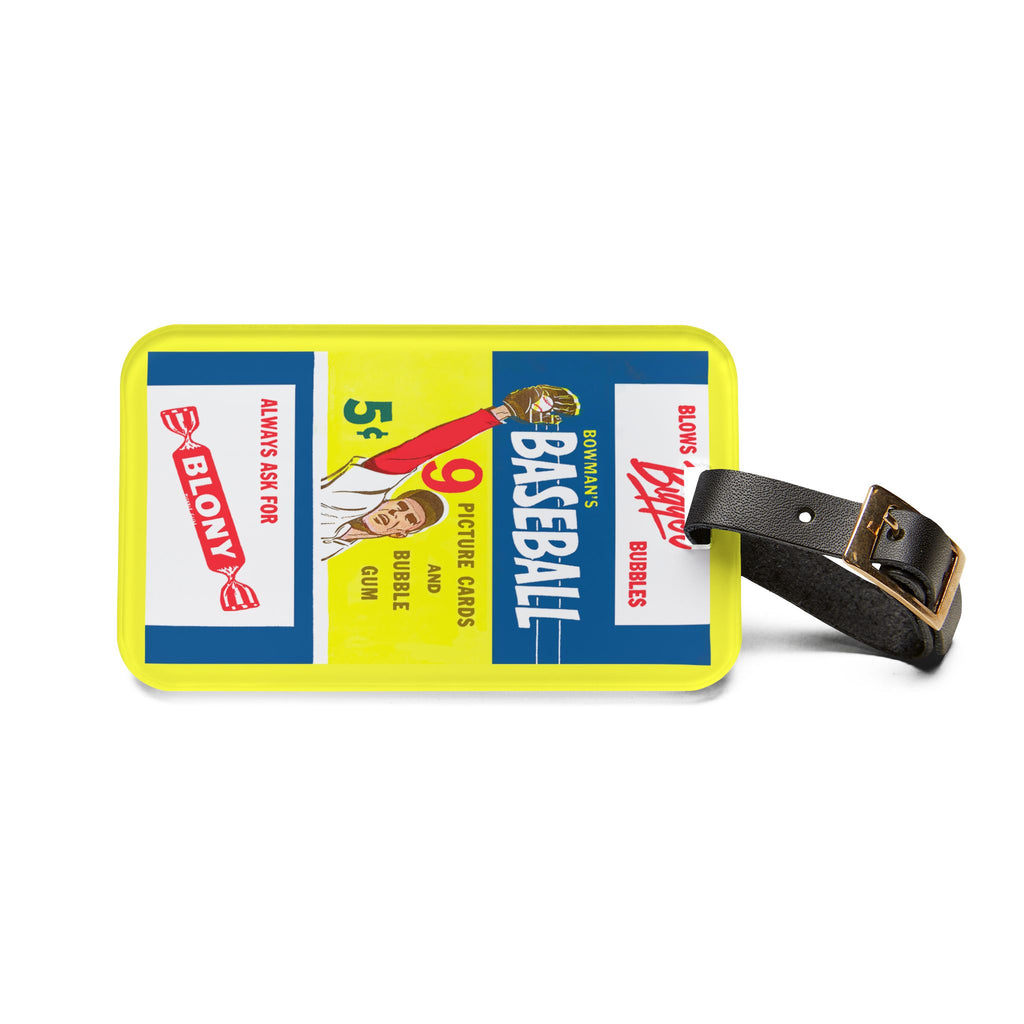 1955 Baseball Bowman's Card Wrapper Luggage Tag | Vintage Baseball