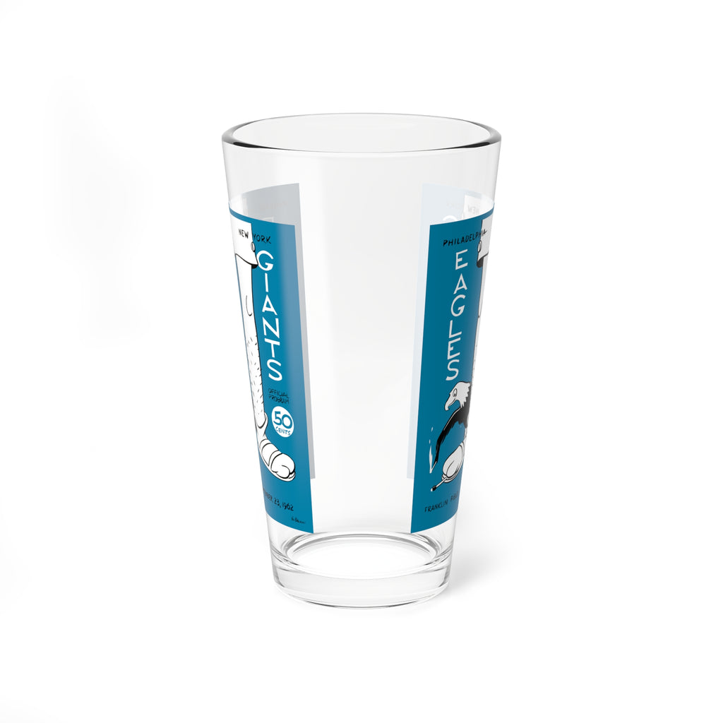 16oz Mixing Glass — 1963 Retro Eagles vs Giants Beer Glass