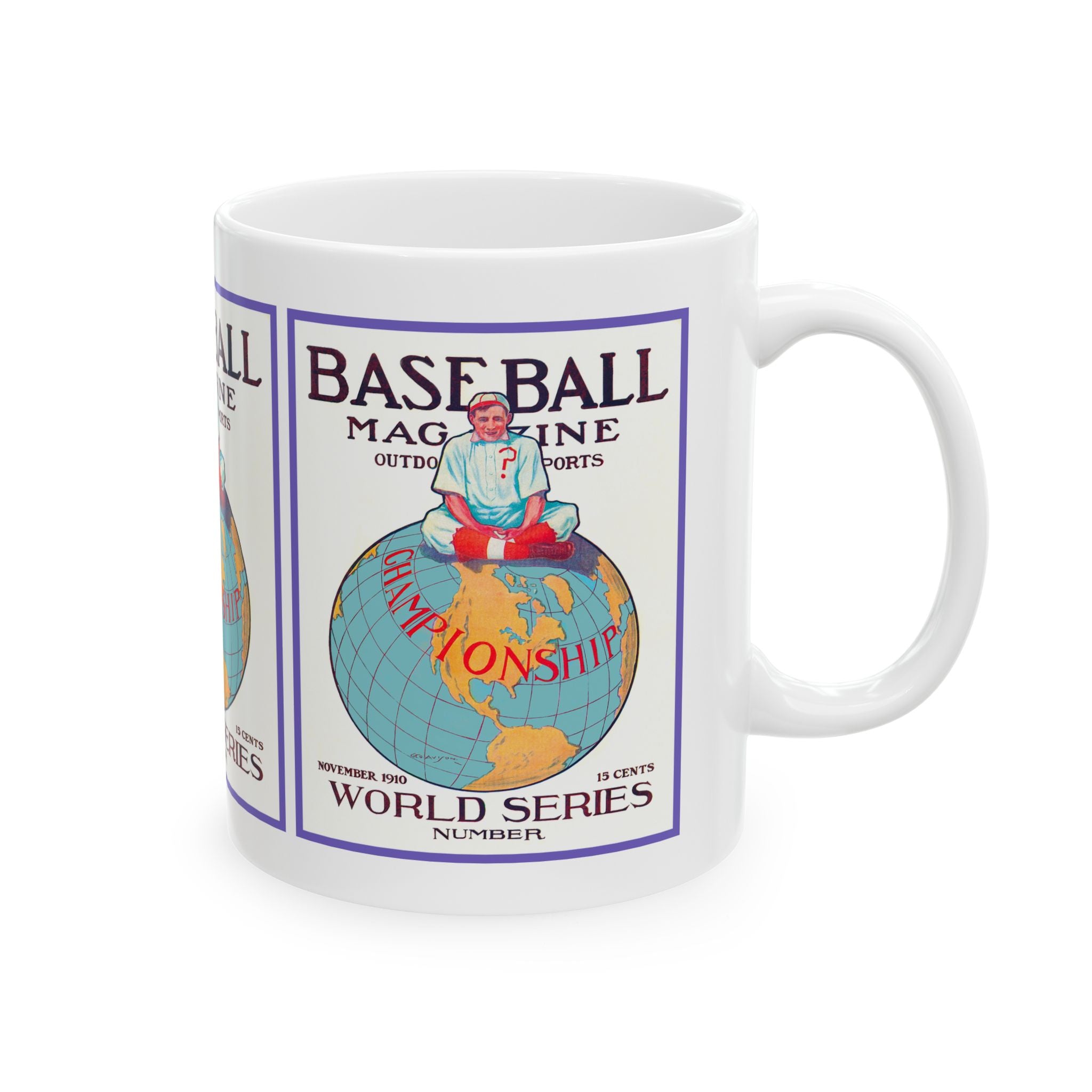 Vintage Baseball Magazine World Series Ceramic Mug, Sports Fan Gift, Coffee Cup, Tea Mug, Baseball Lover Gift, Classic Baseball Design