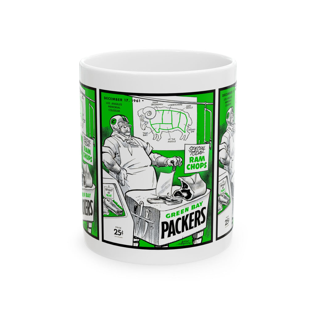 Vintage 1961 Football Green Bay Packers Los Angeles Rams Ceramic Mug, Football Sports Fan Collectible Gift, Father's Day, Christmas