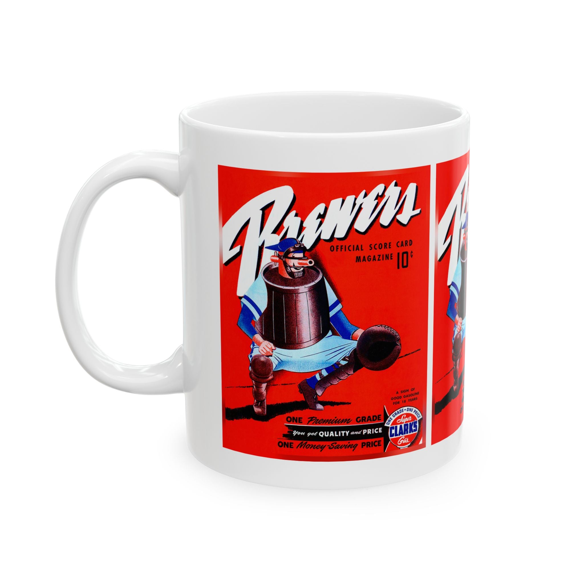 Retro Baseball Mug, Sports Fan Gift, 1950 Vintage Baseball Cup, Milwaukee Brewers Memorabilia, Baseball Enthusiast Present, 11oz, 15oz Mug