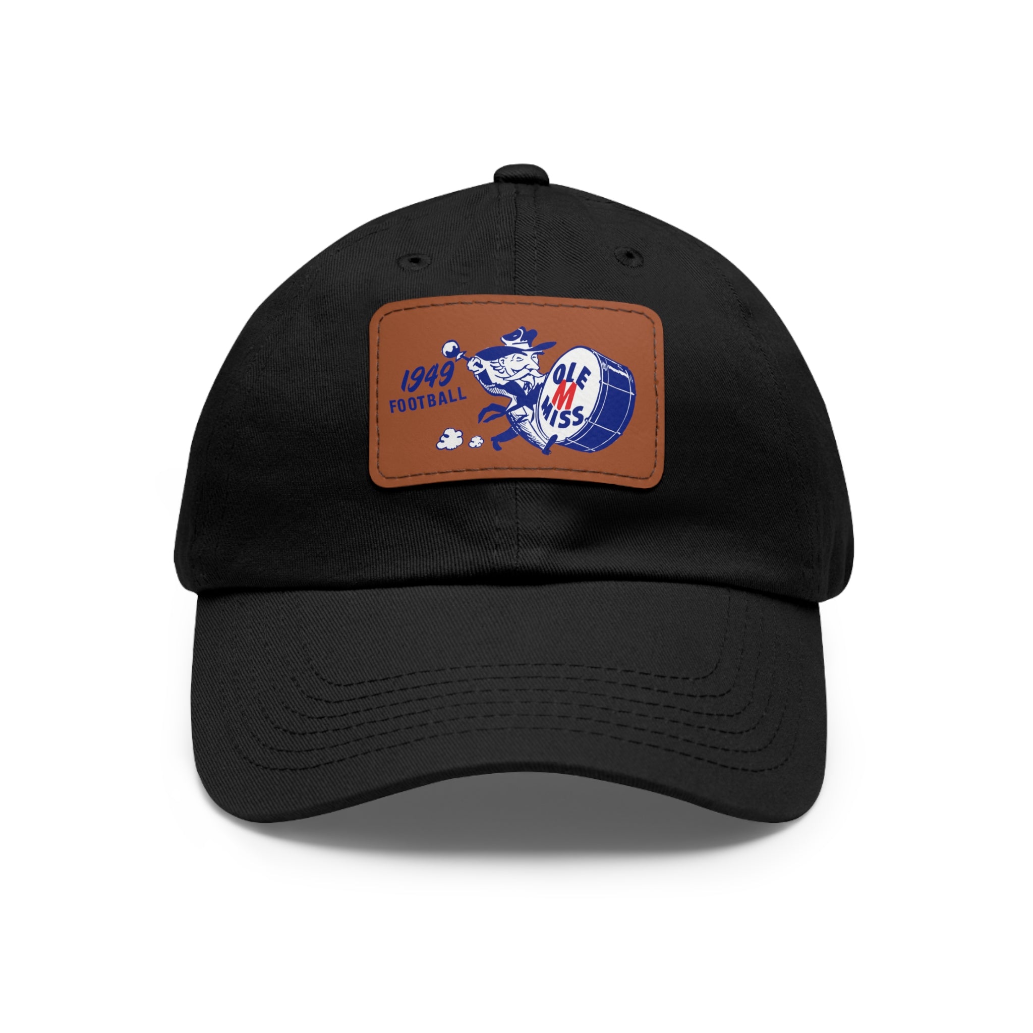 1949 Ole Miss Football - Dad Hat with Leather Patch (Rectangle)